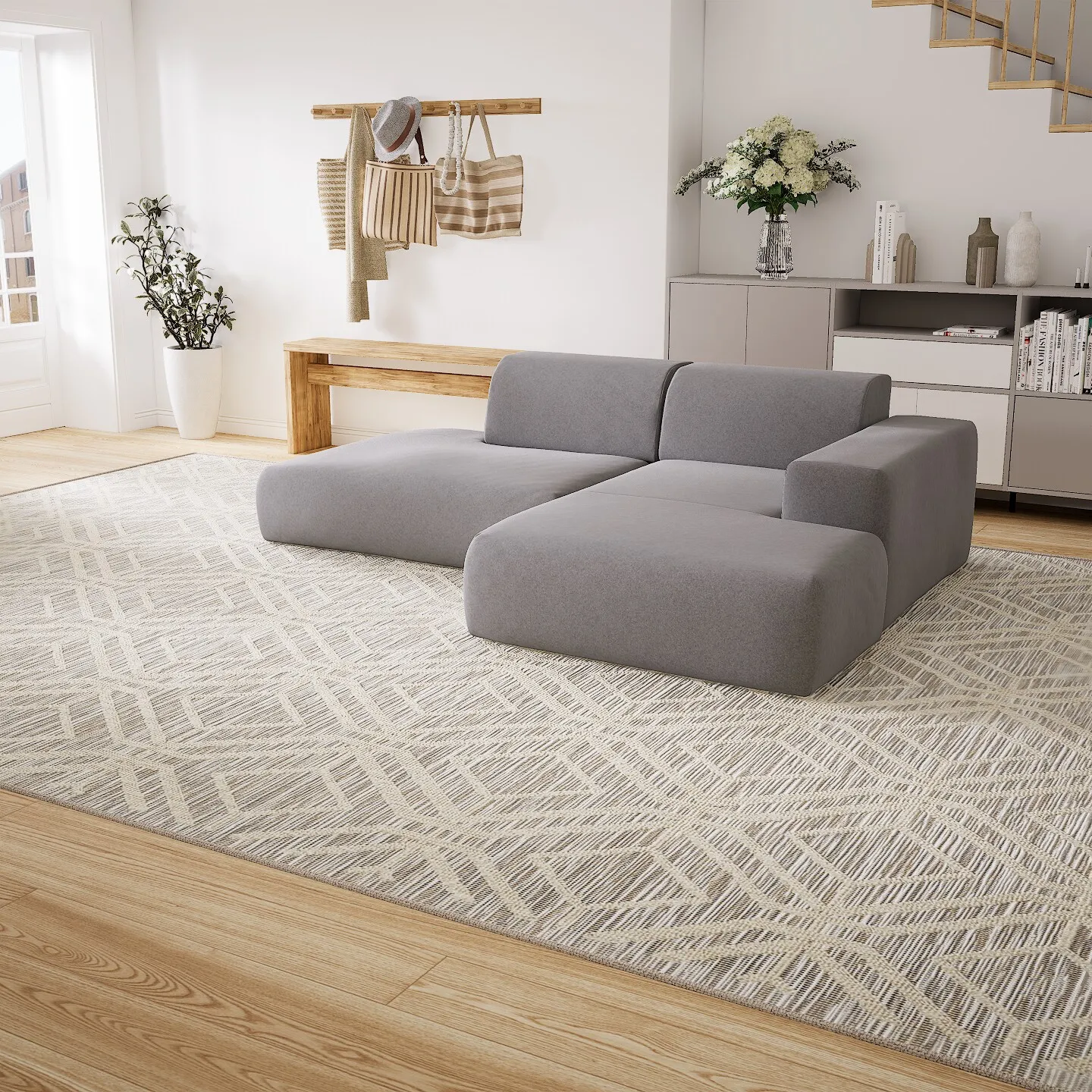 Pyllow Sofa Vegane Wolle Lichtgrau