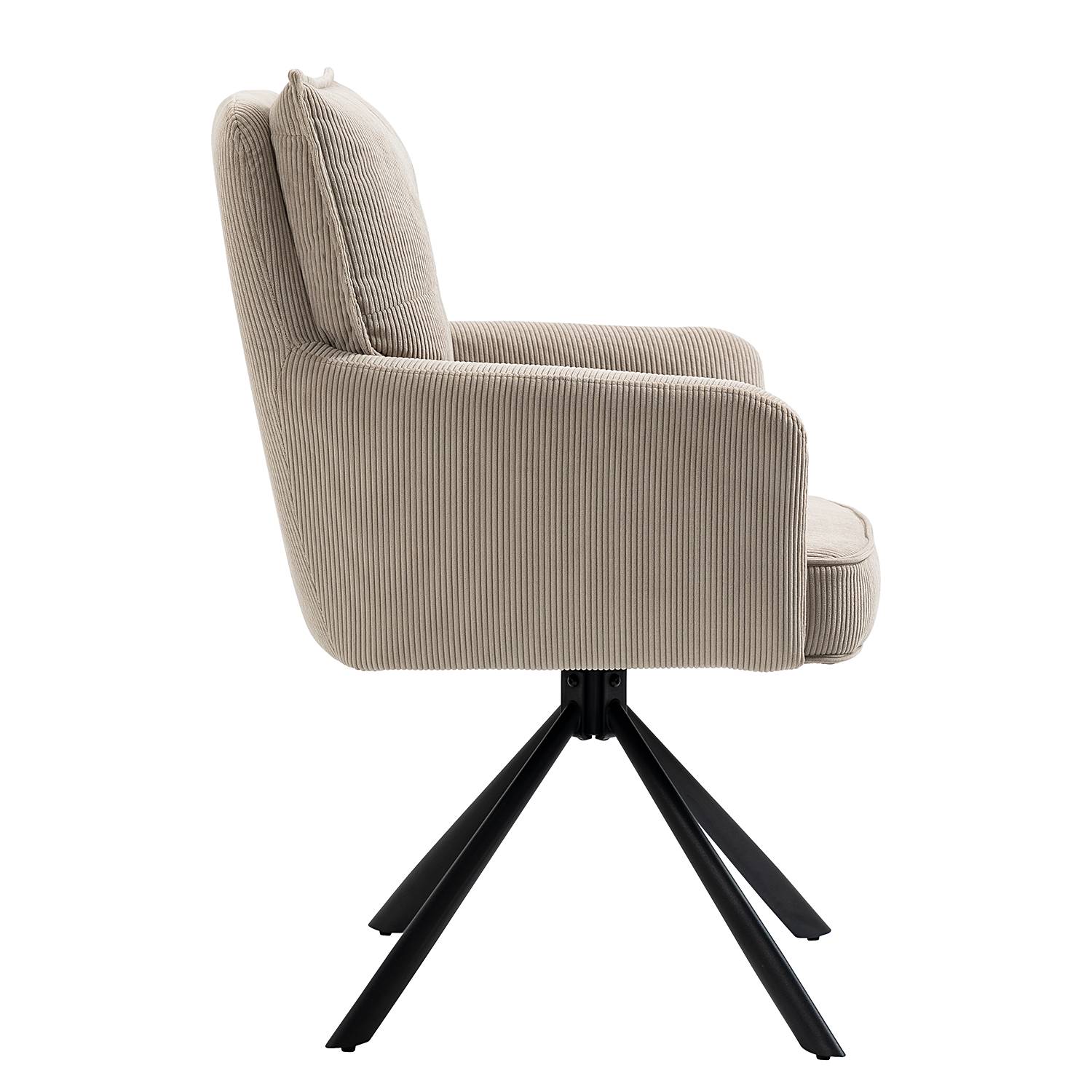 2x Drehbarer Armlehnenstuhl DIDRIP Cord Cappuccino