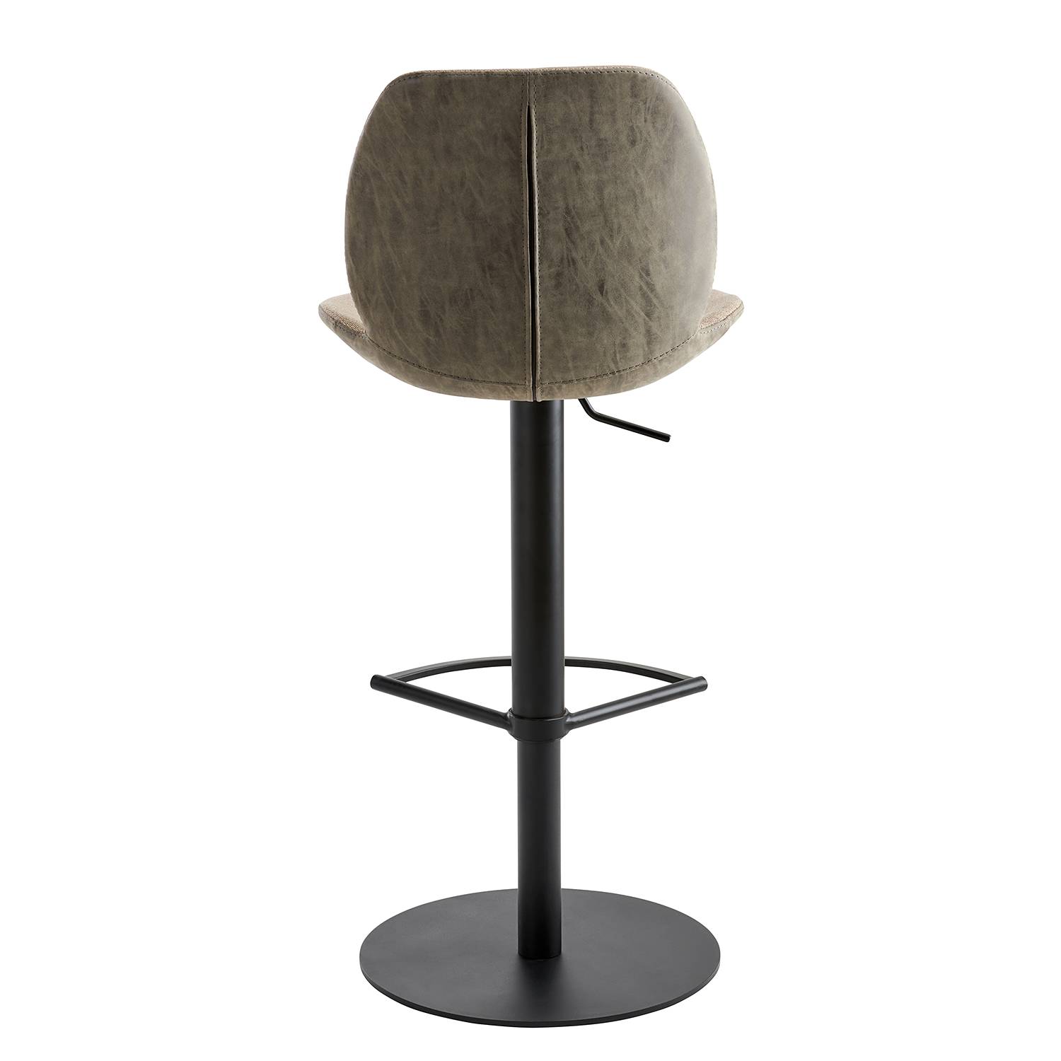 Bar stool myMARCO Flat weave Faux leather Steel Beige