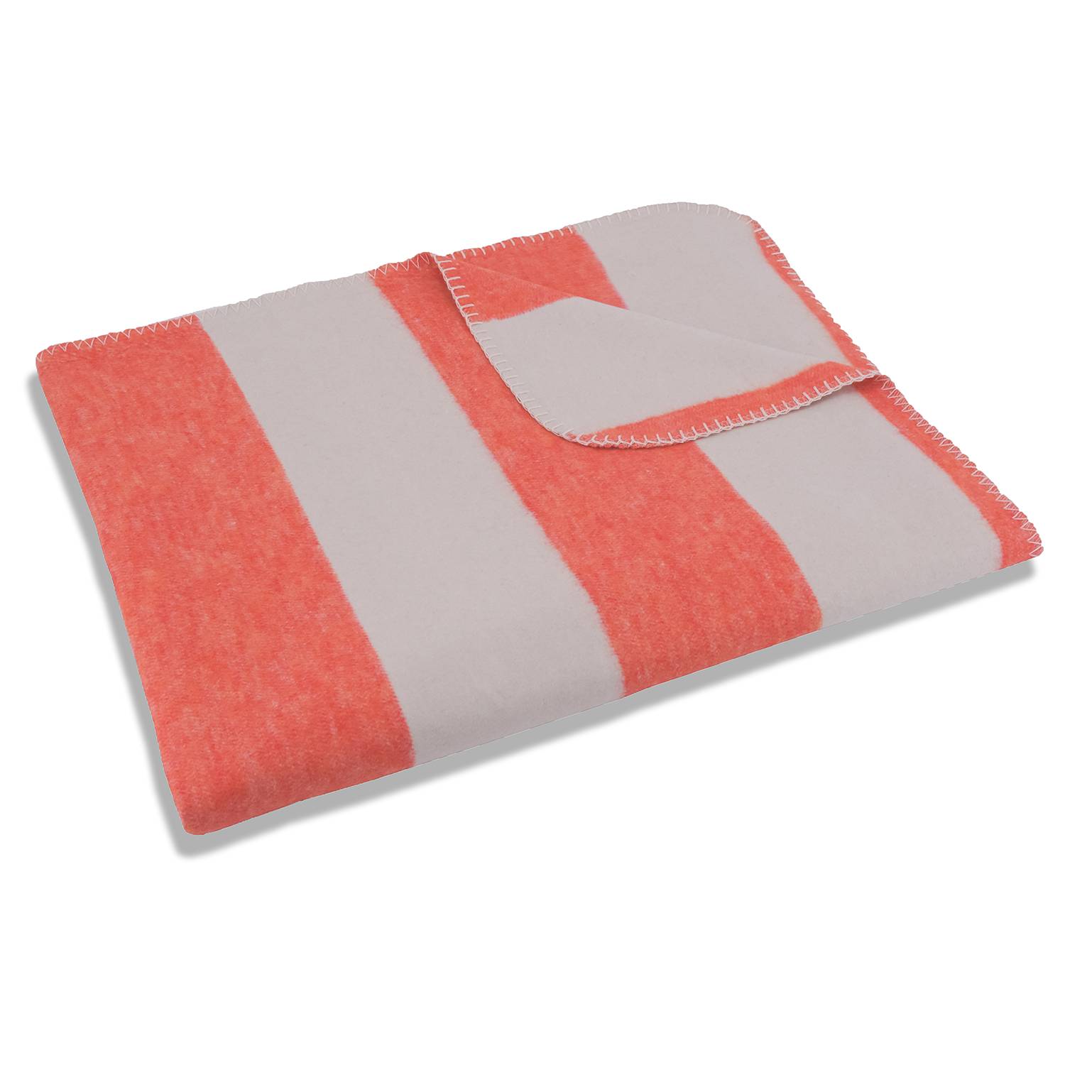 Kuschelwohndecke II Baumwolle Orange Hellgrau