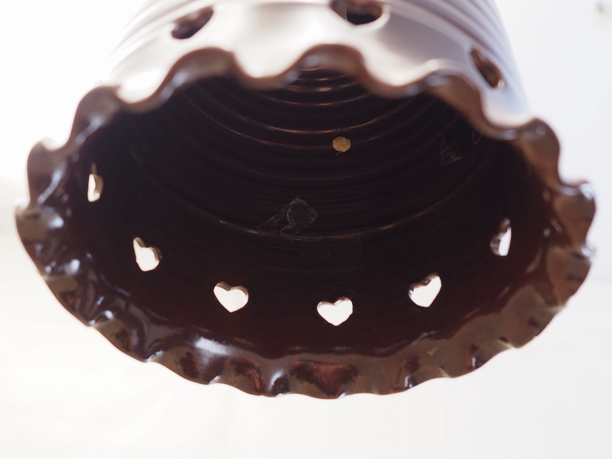Vintage Pendant Lamp Ceramic Brown 1960s