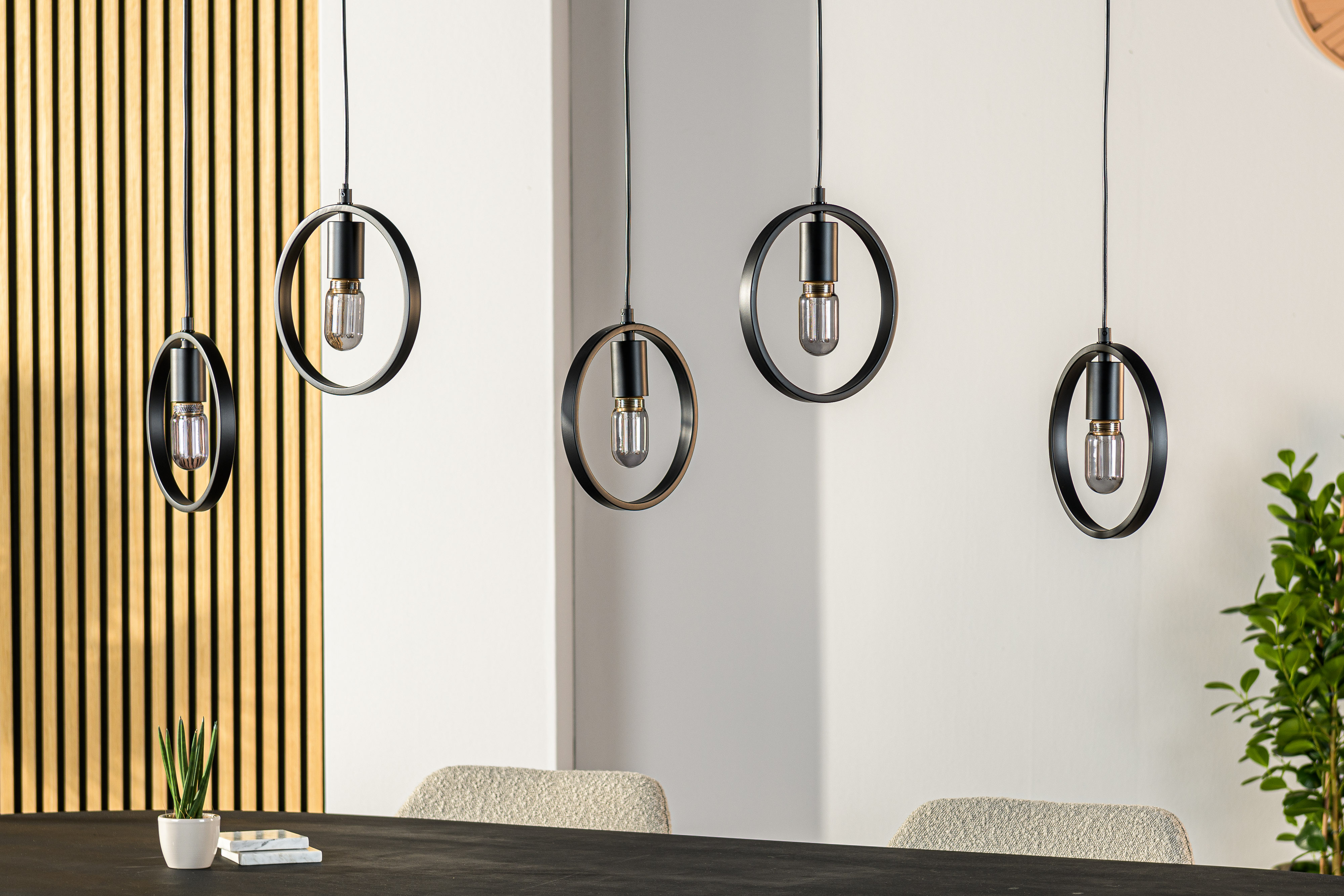 Pendant light 5-light Metal Black