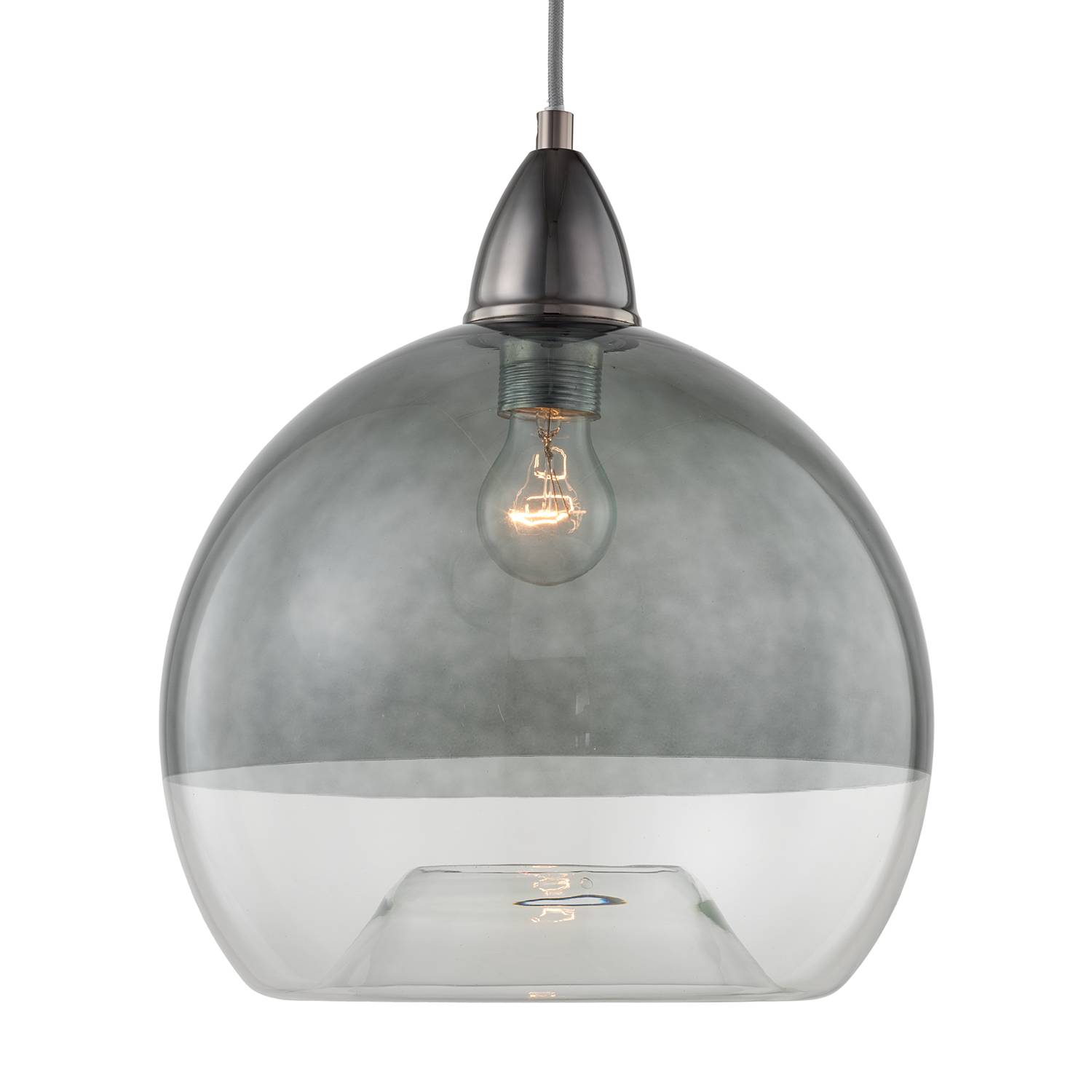 Pendelleuchte Artiste Glas Eisen Rauchgrau