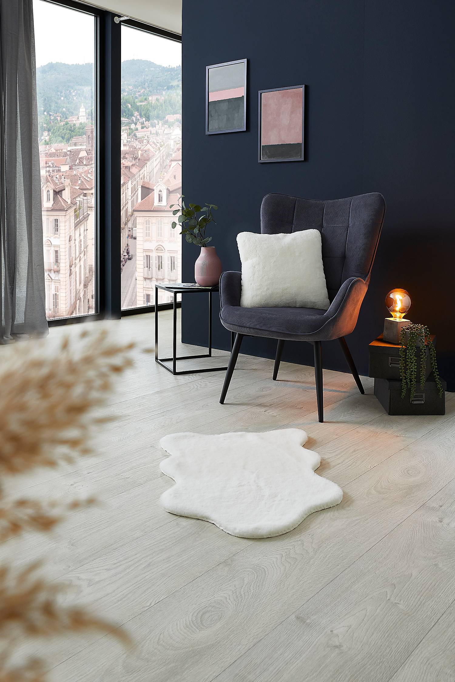 2x Decorative rug "Coste" White