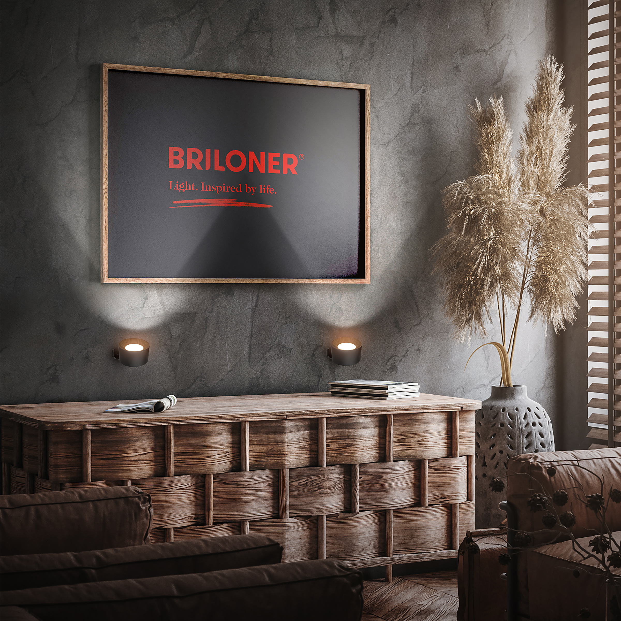 LED Battery Wall Light Tari Black