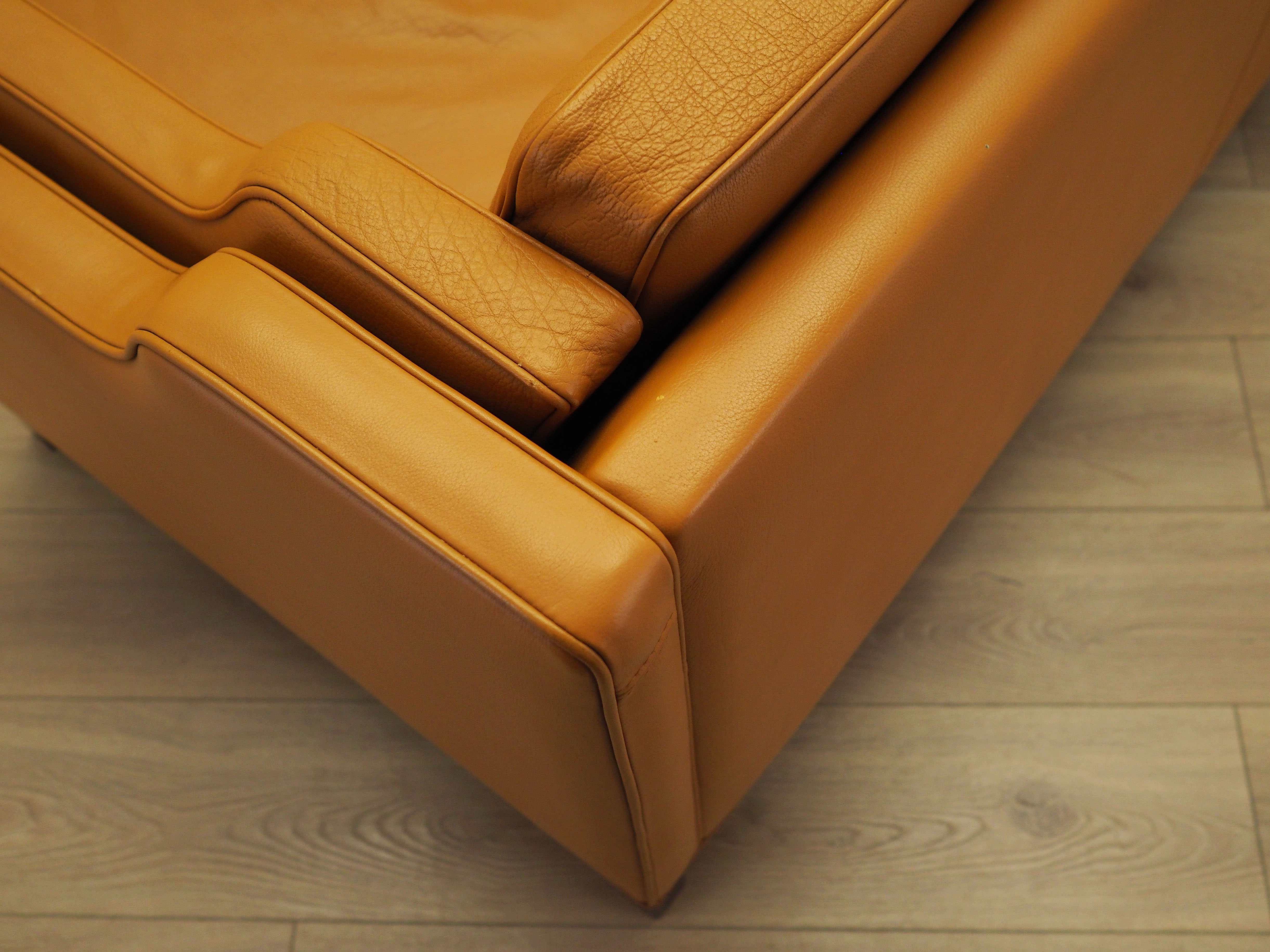 Sofa Leder Orange 1970er Jahre