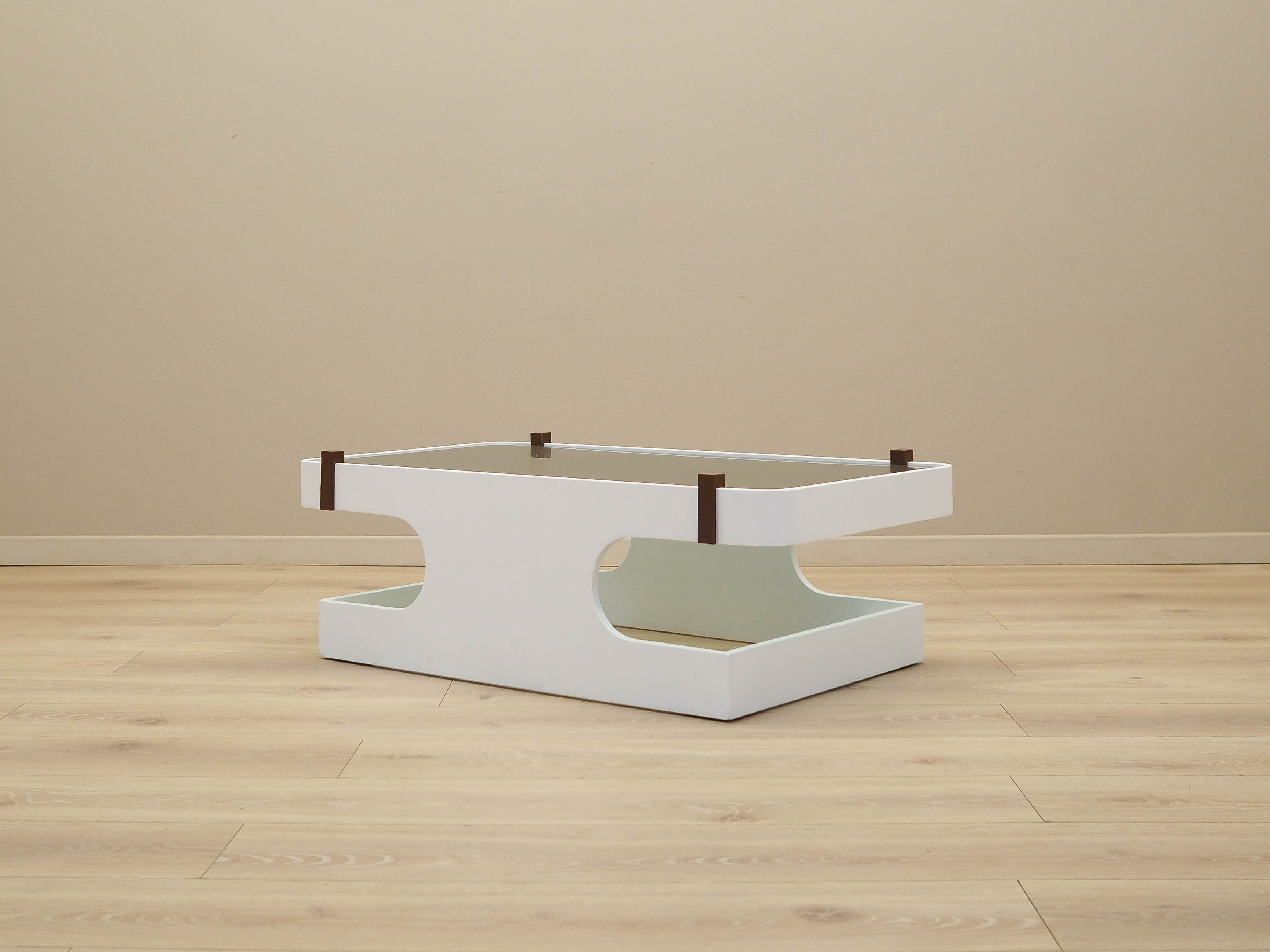 Kaffeetisch Glas Weiß 1970er Jahre