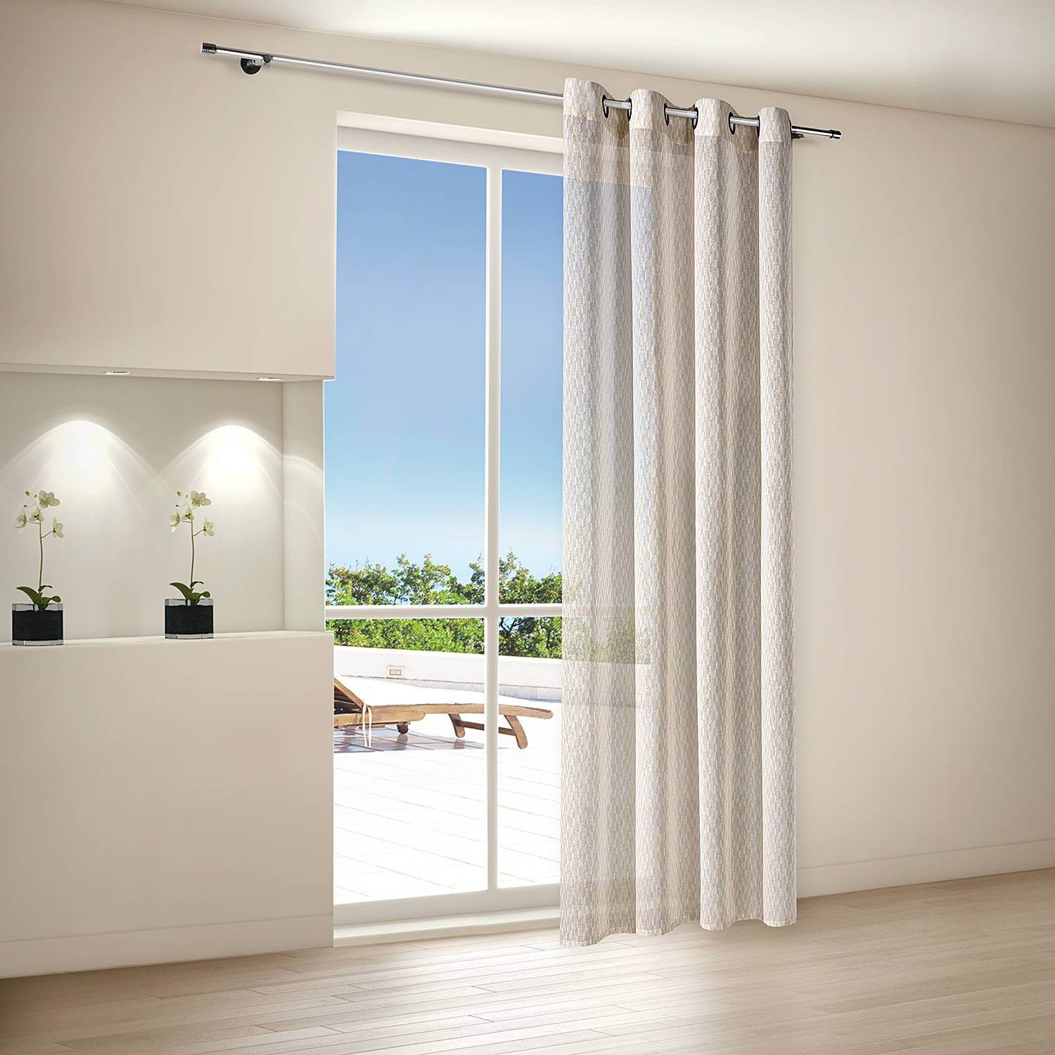 Ösenschal Weda Polyester Beige 140 x 245 cm