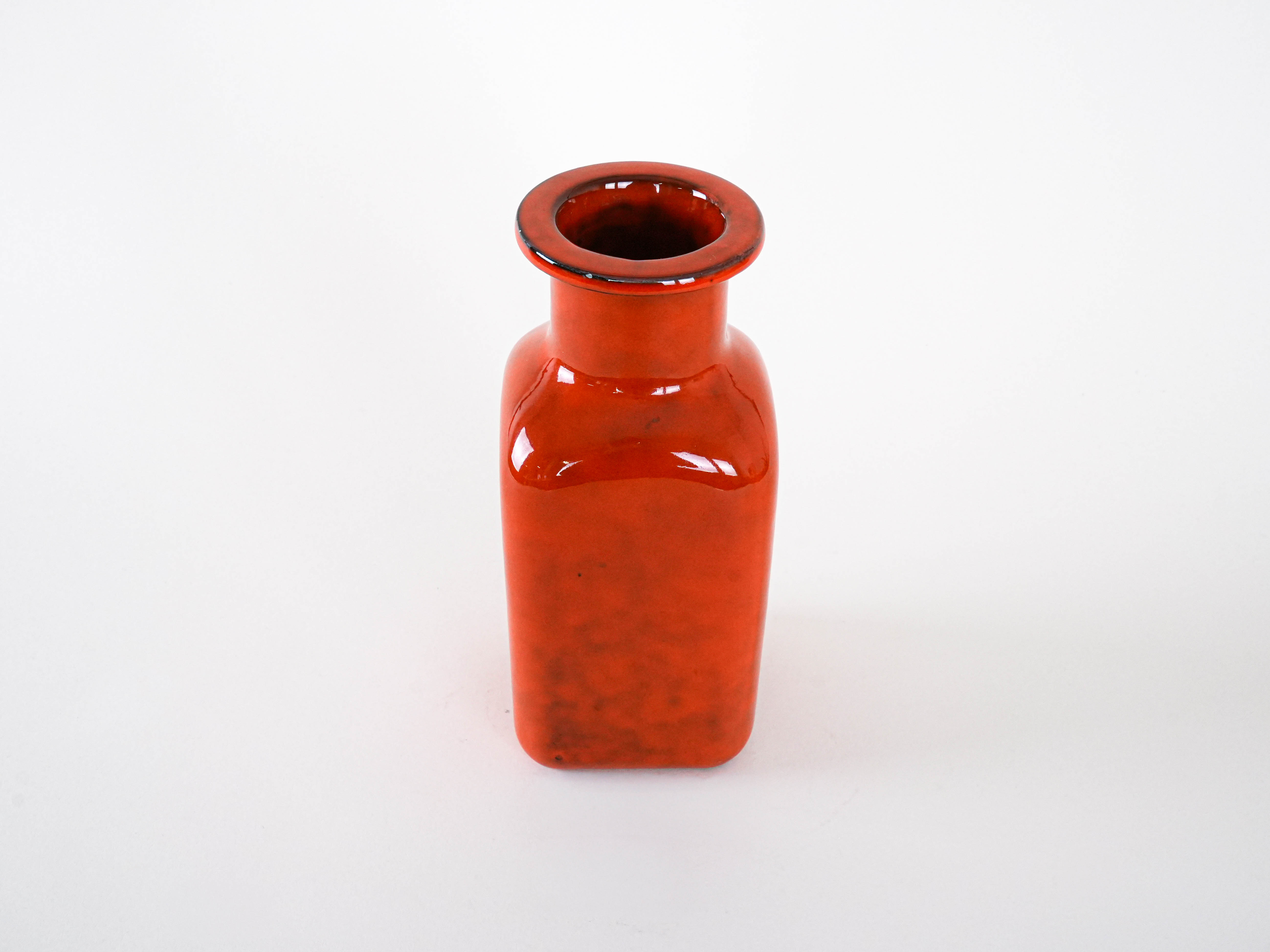 Keramikvase Rot 1960er Jahre