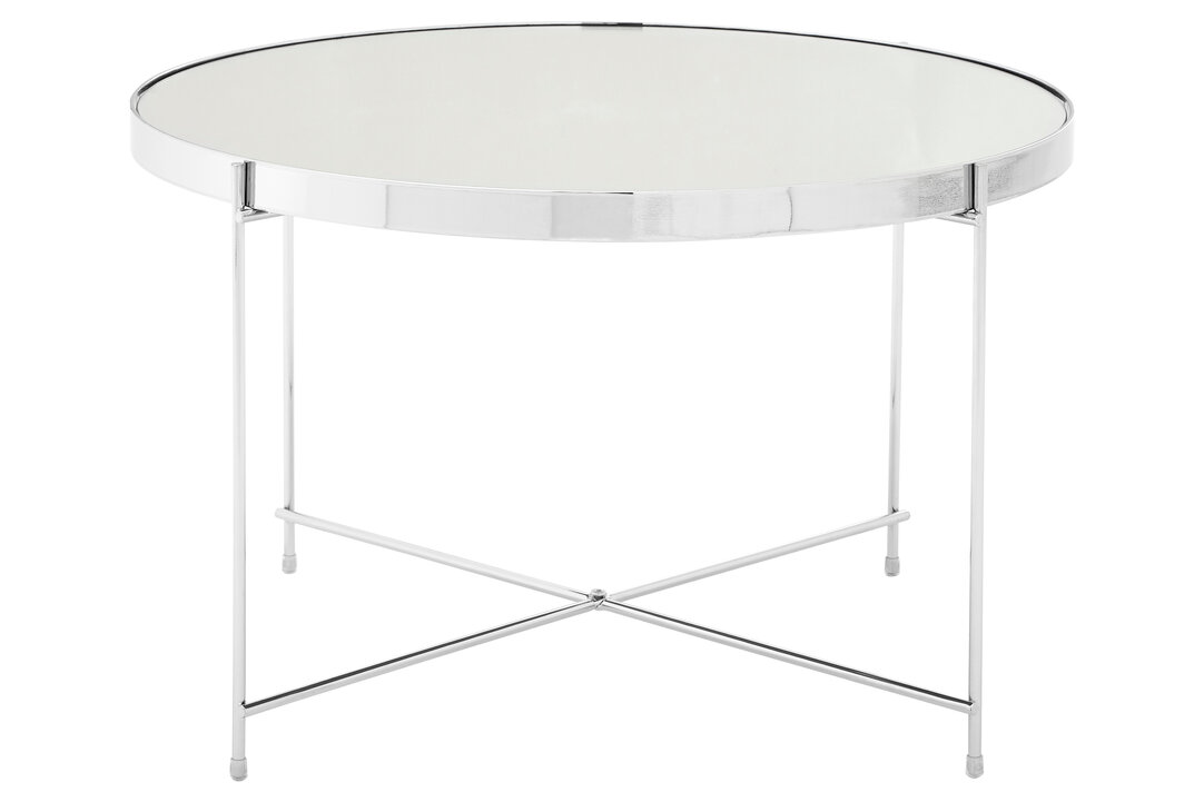 Allure Tavolino Rotondo Vetro a Specchio Argento