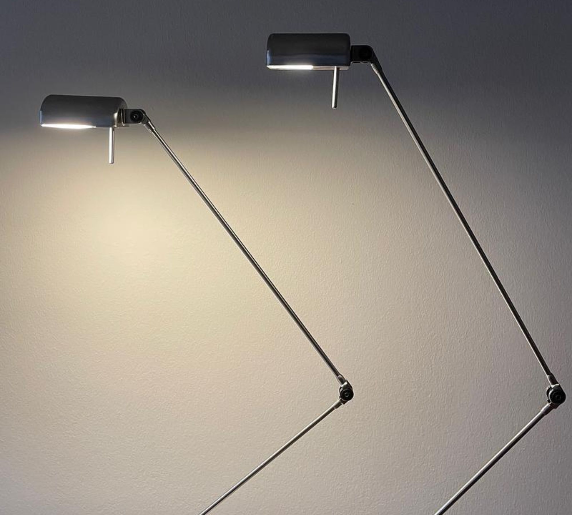 2x Vintage Daphne Tavolo LED Tischleuchte Nickel Silber