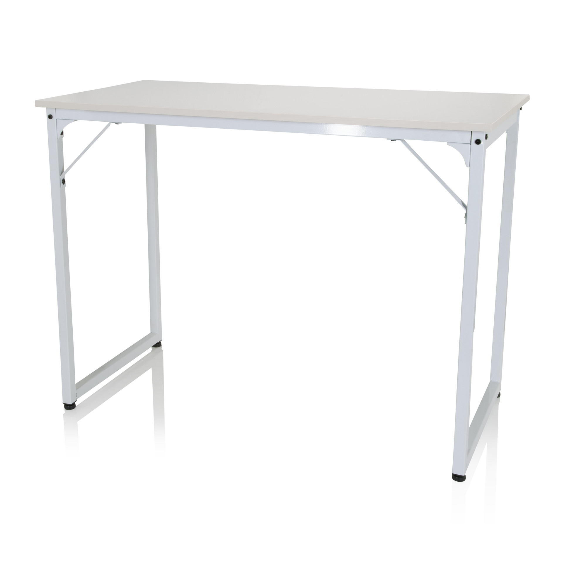 Workspace I Scrivania Acciaio Legno Bianco