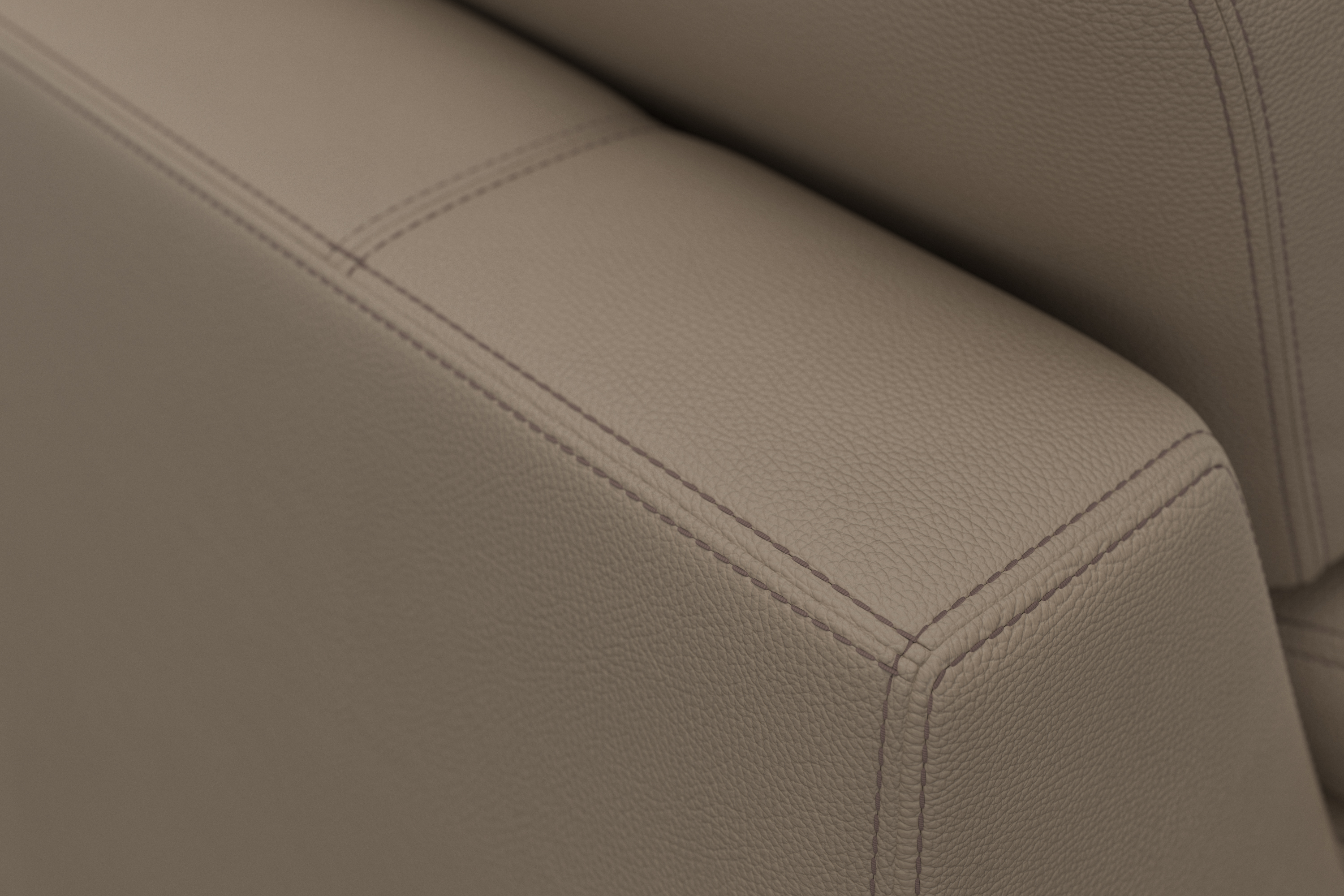 Diego Sofa 3-Sitzer Leder Grau