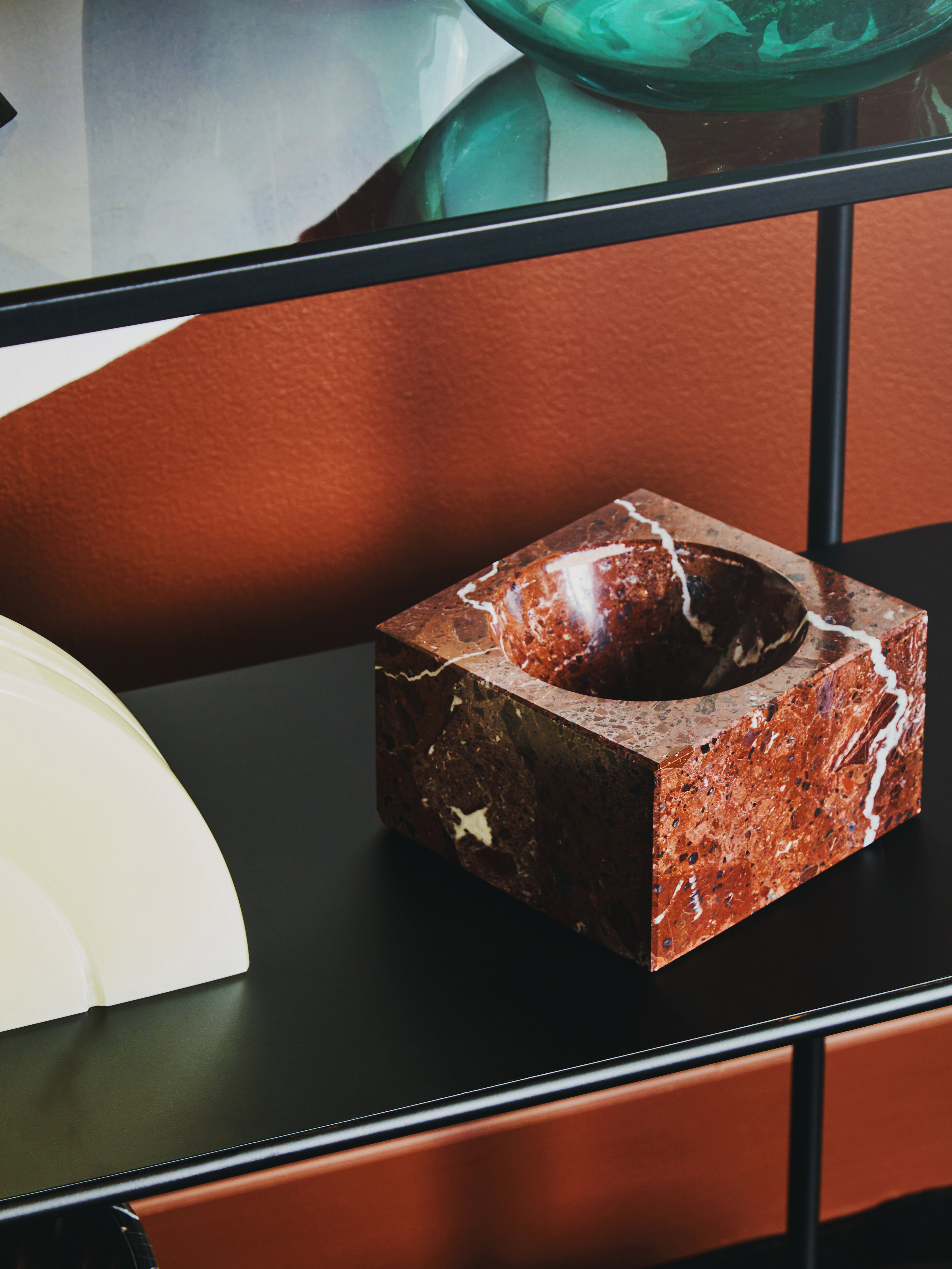 Salmo Square Red Marble Bowl
