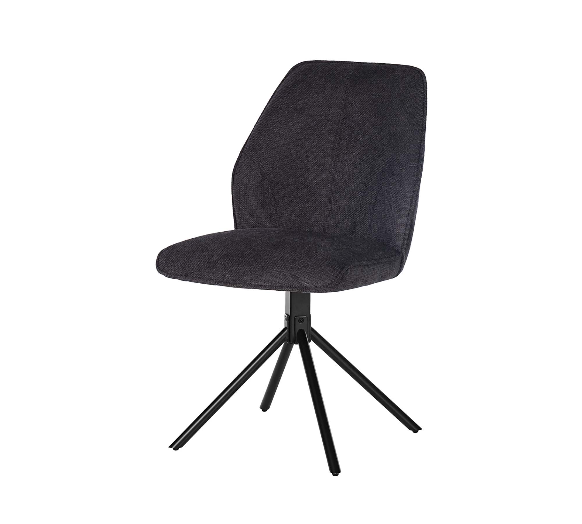 2x Dining chair iron fabric dark grey