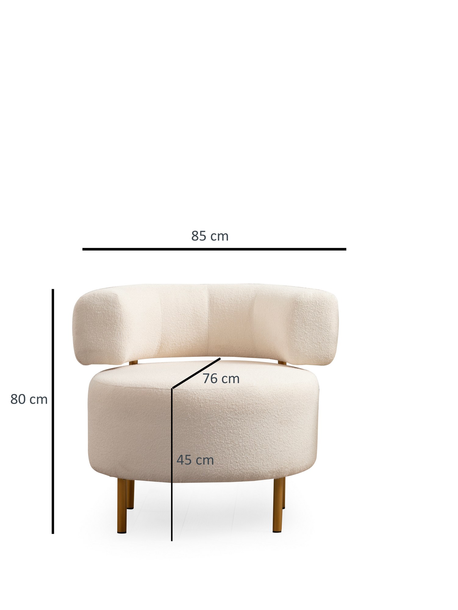 River Round Armchair White