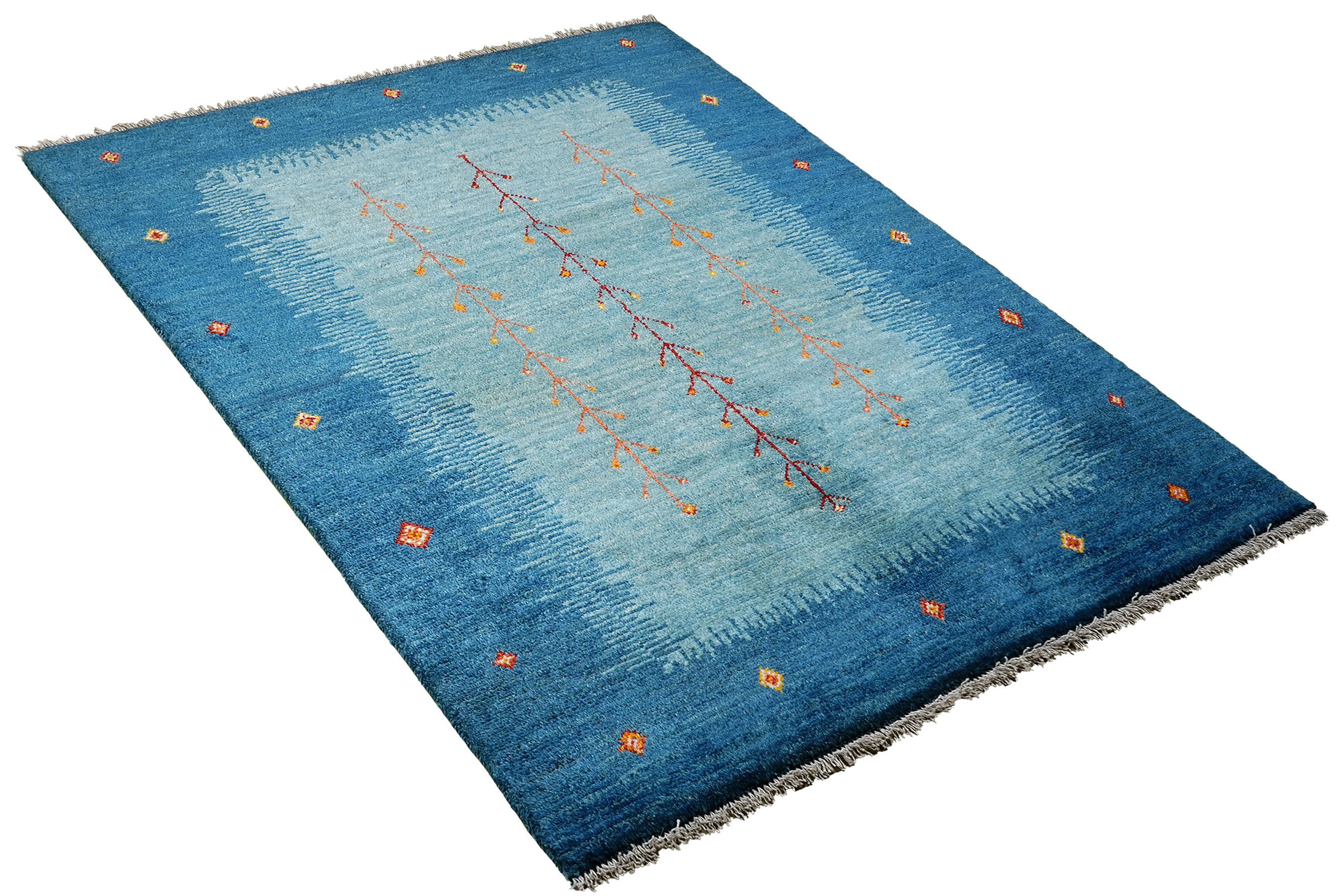 Rizbaf Gabbeh-Teppich Wolle Blau