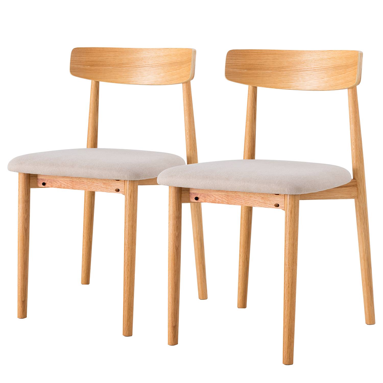 2x Esszimmerstuhl Lolif Eiche Massiv Beige