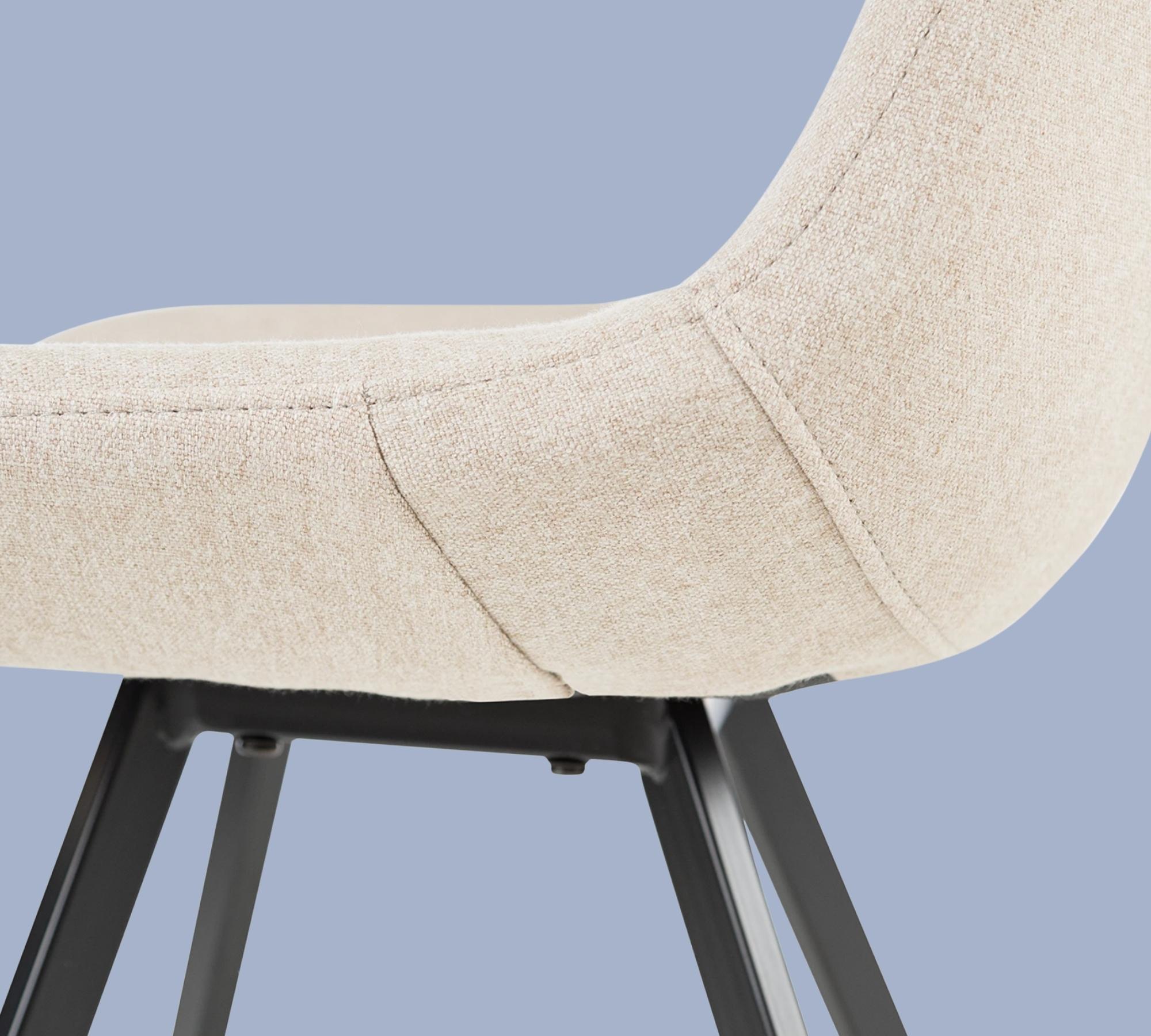 2x Esszimmerstuhl Webstoff Beige