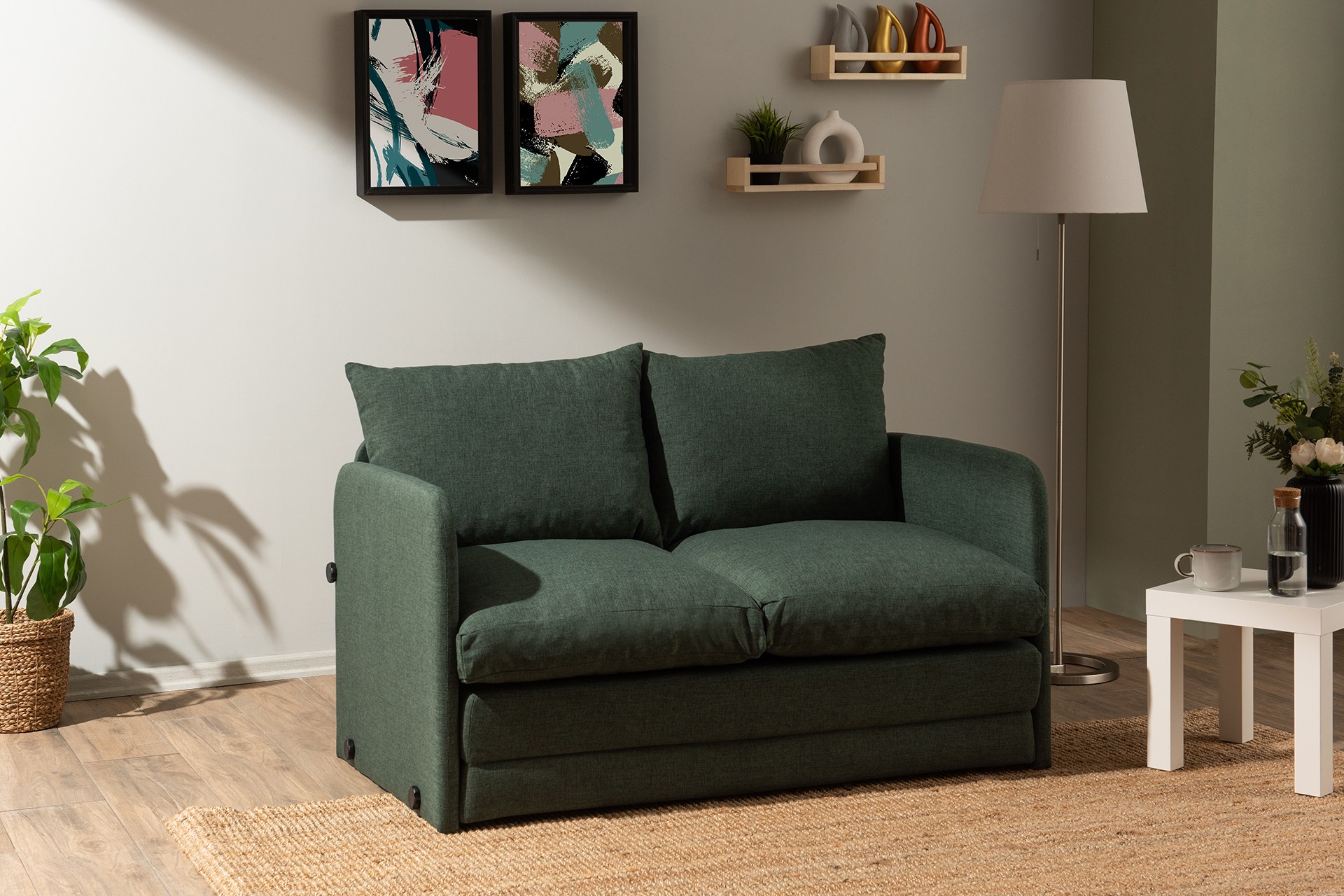 Saga Sofa Bed 2-seater Green