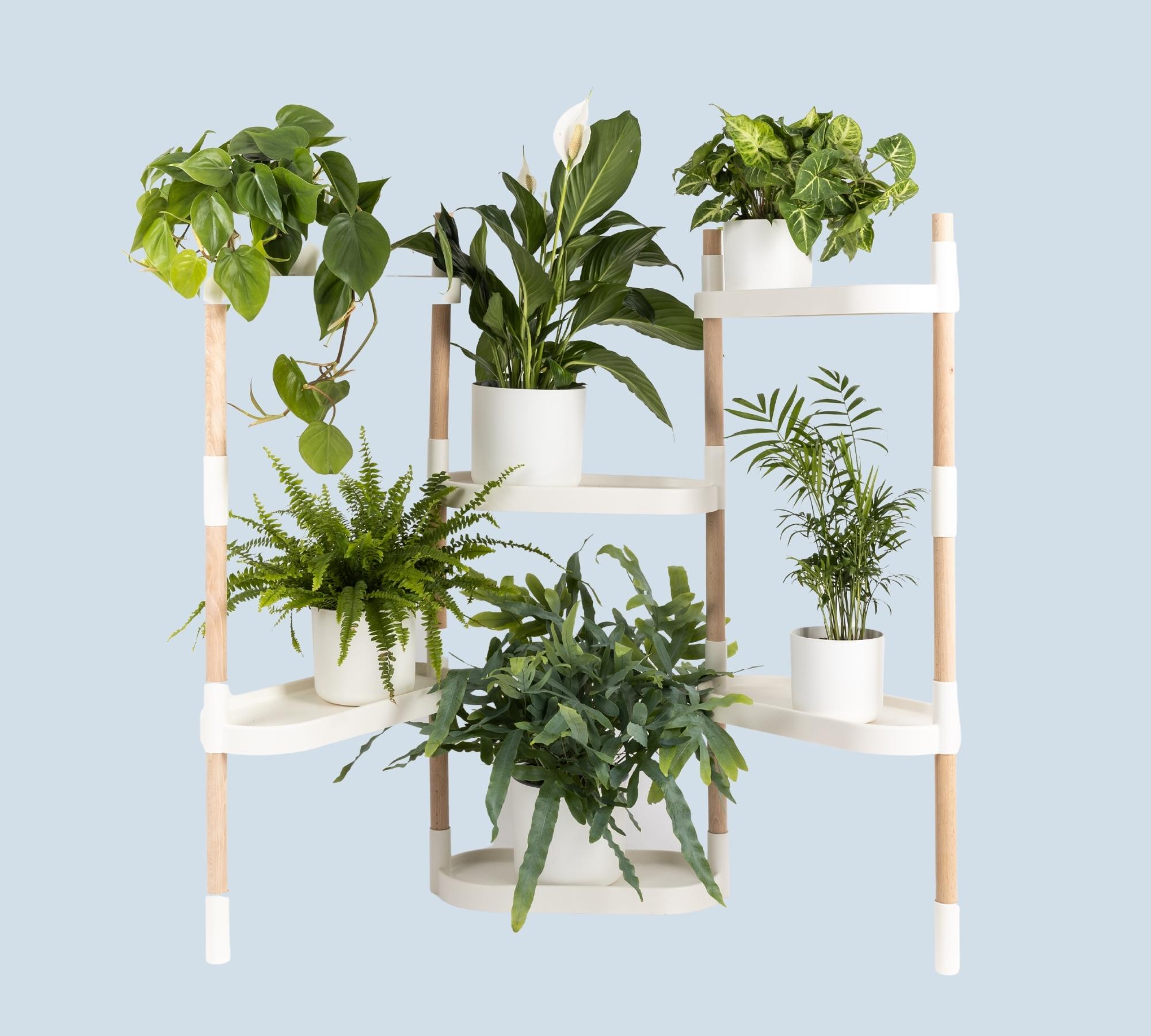 Modulares Blumengestell mit 6 Regalböden Weiß