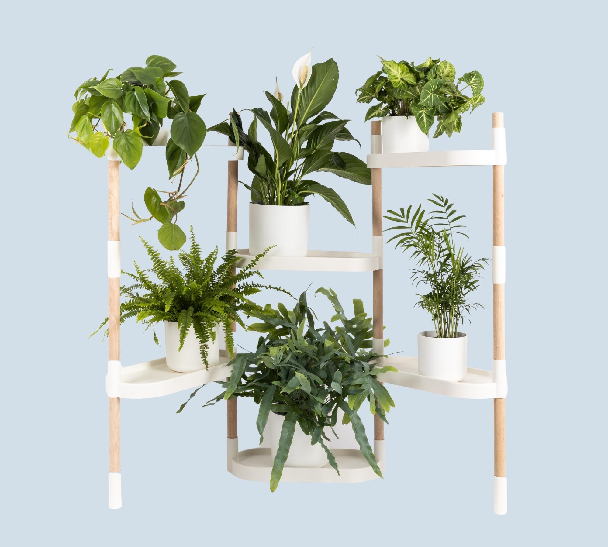 Modular flower stand with 6 shelves White