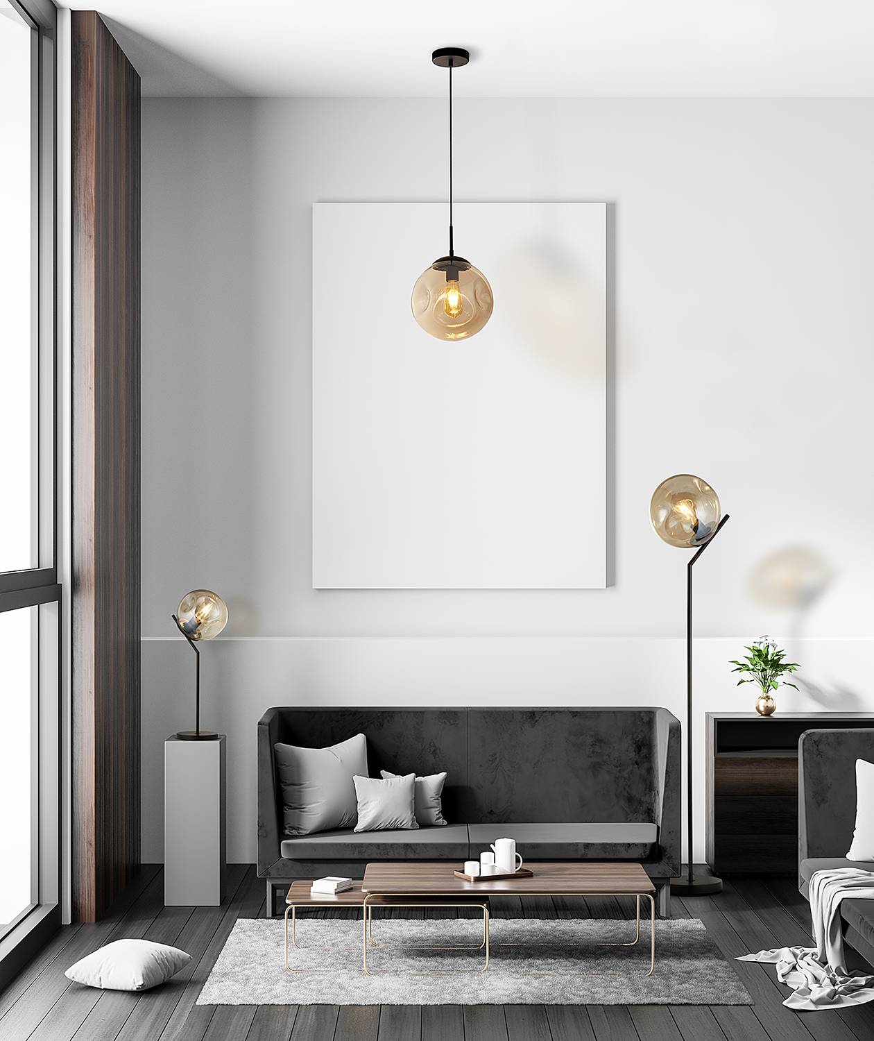 Punch pendant lamp steel colored glass 1-bulb