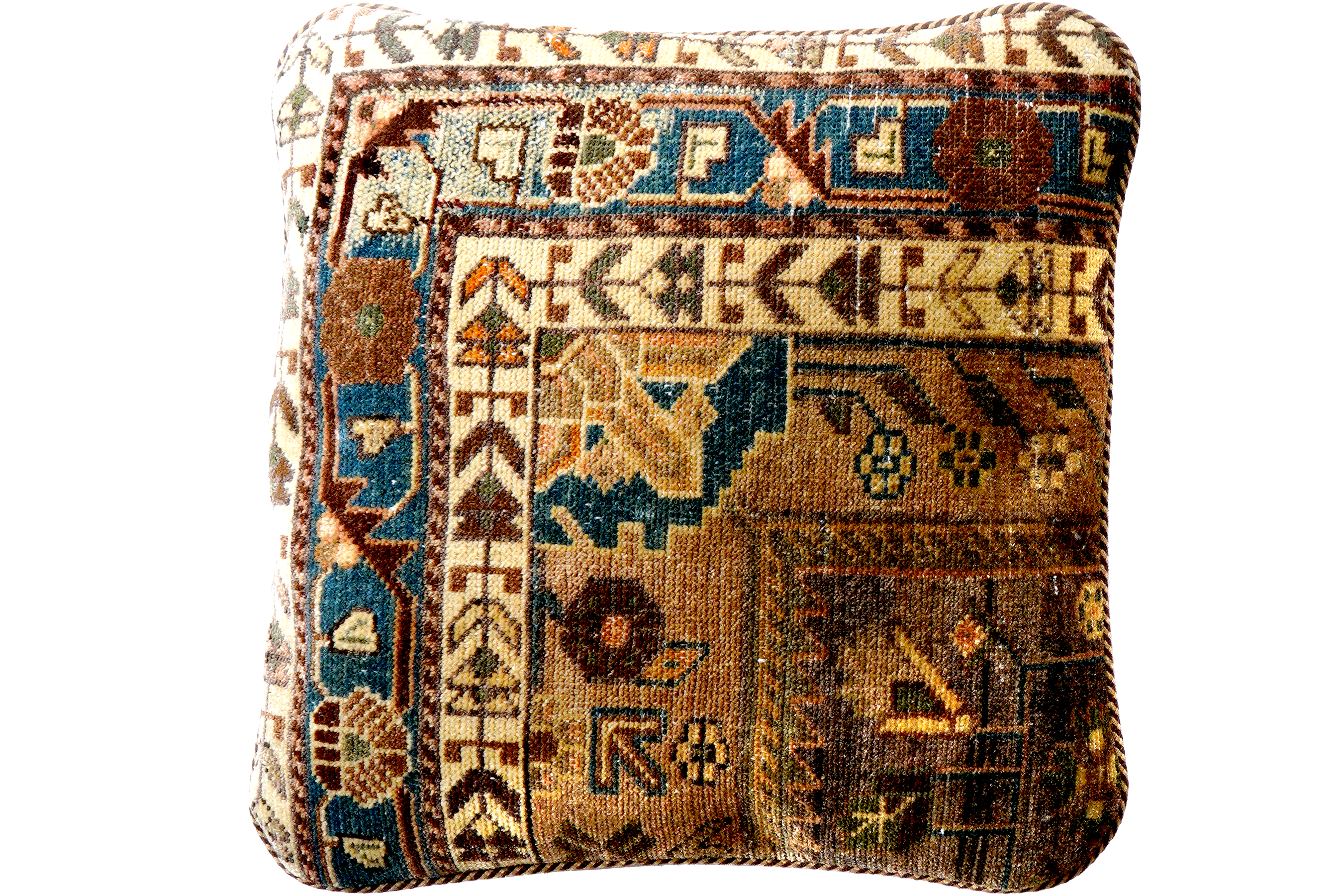 Federa per cuscino Kilim in lana marrone