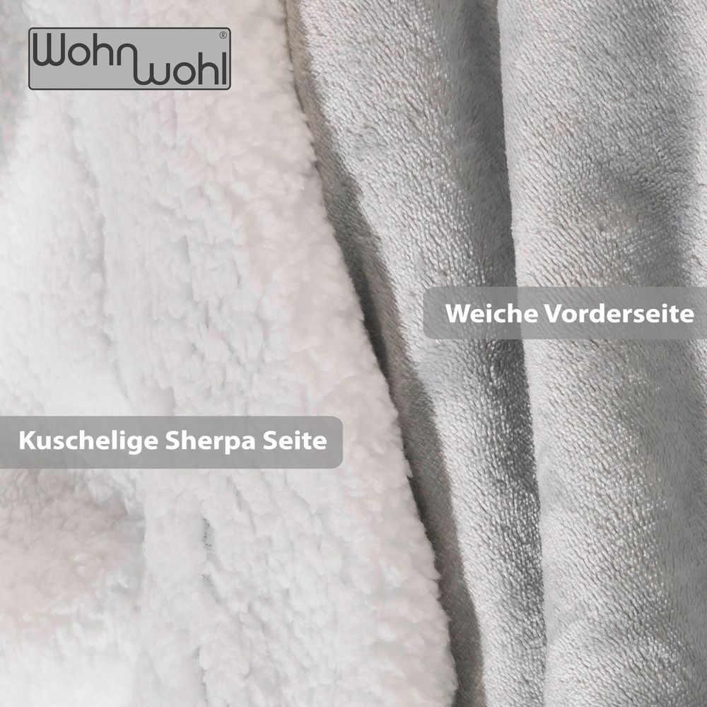 Wohndecke Sherpa Grau