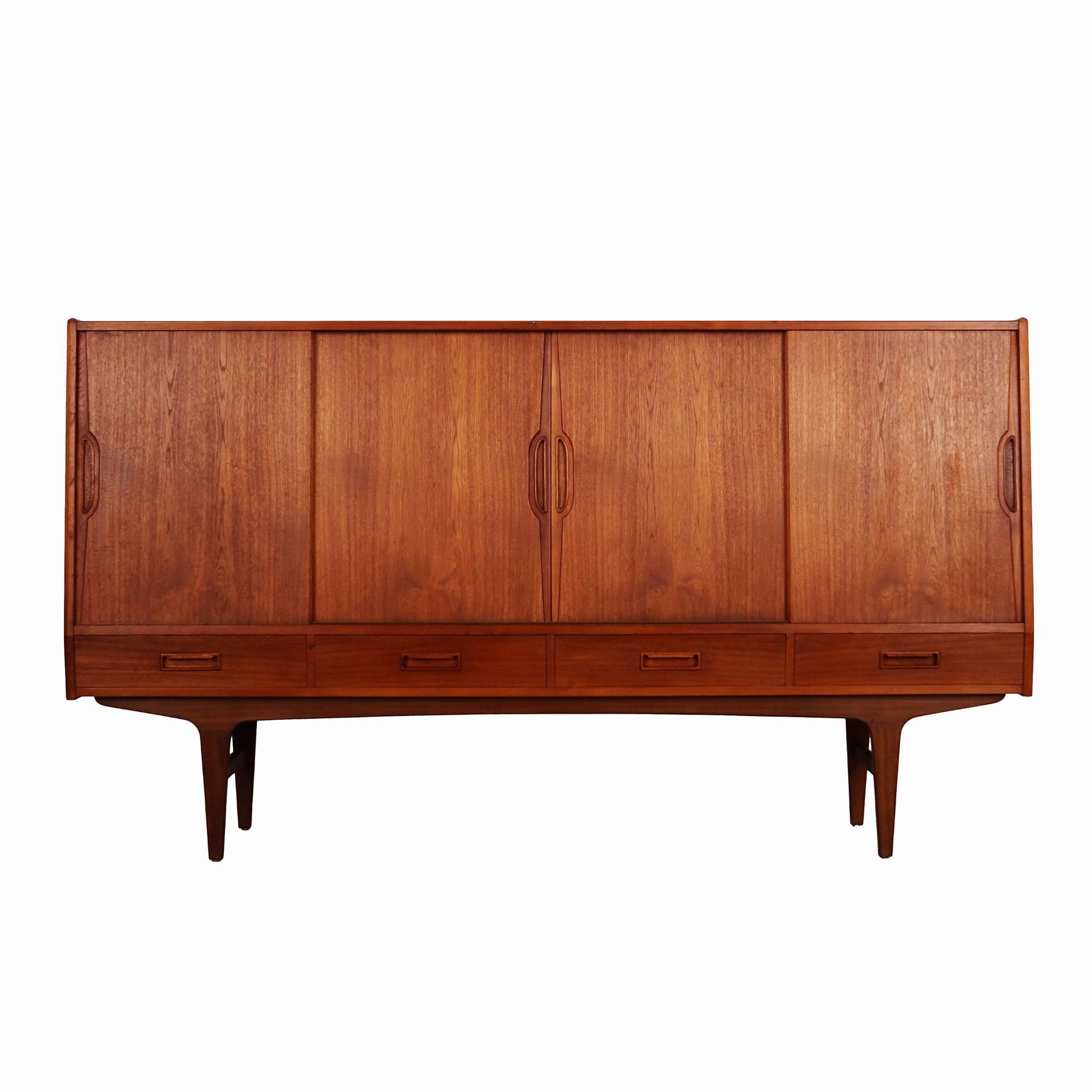 Highboard Teakholz Braun 1970er Jahre 