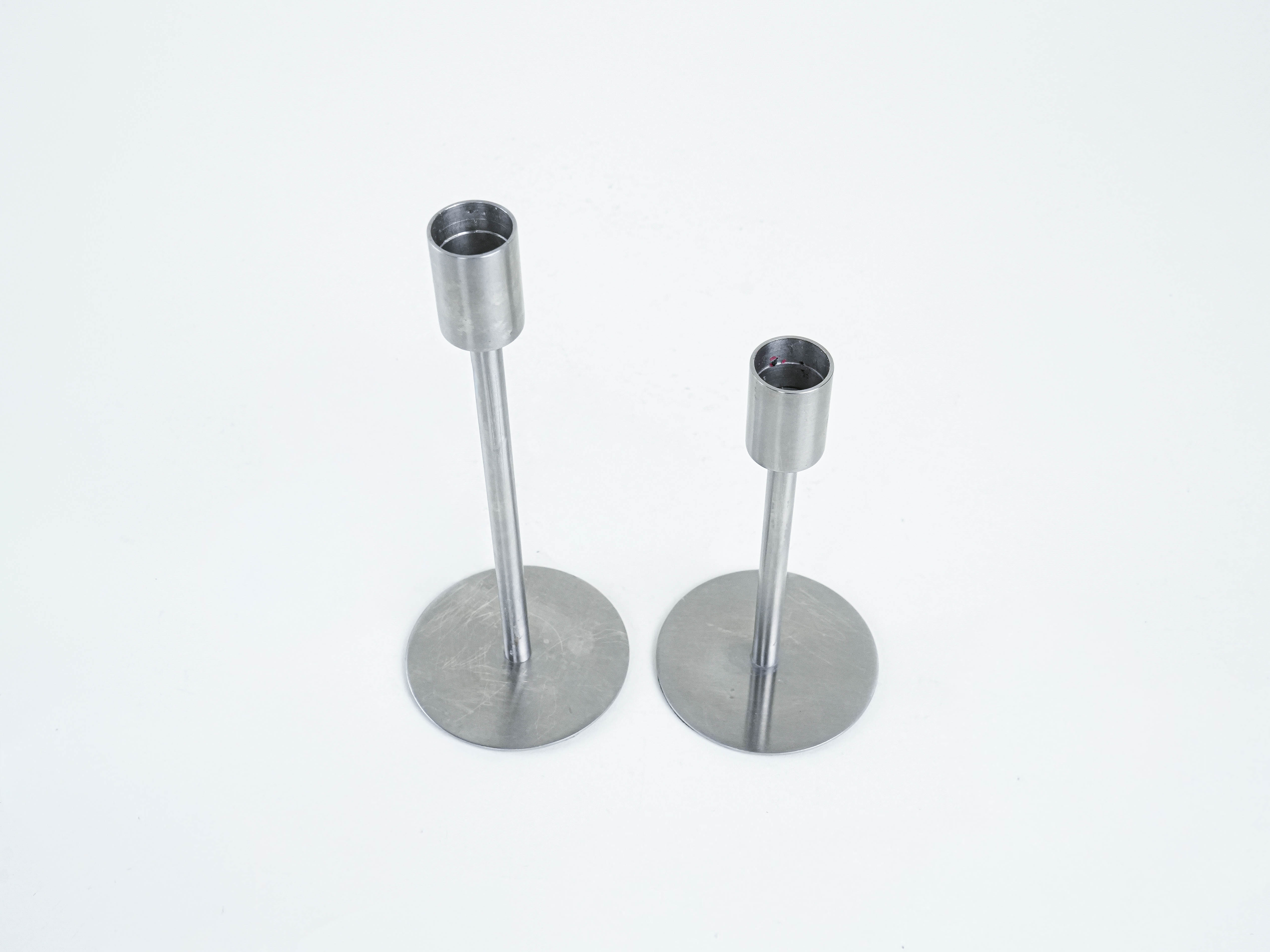 Set aus Metallkerzenständern 1970er Jahre