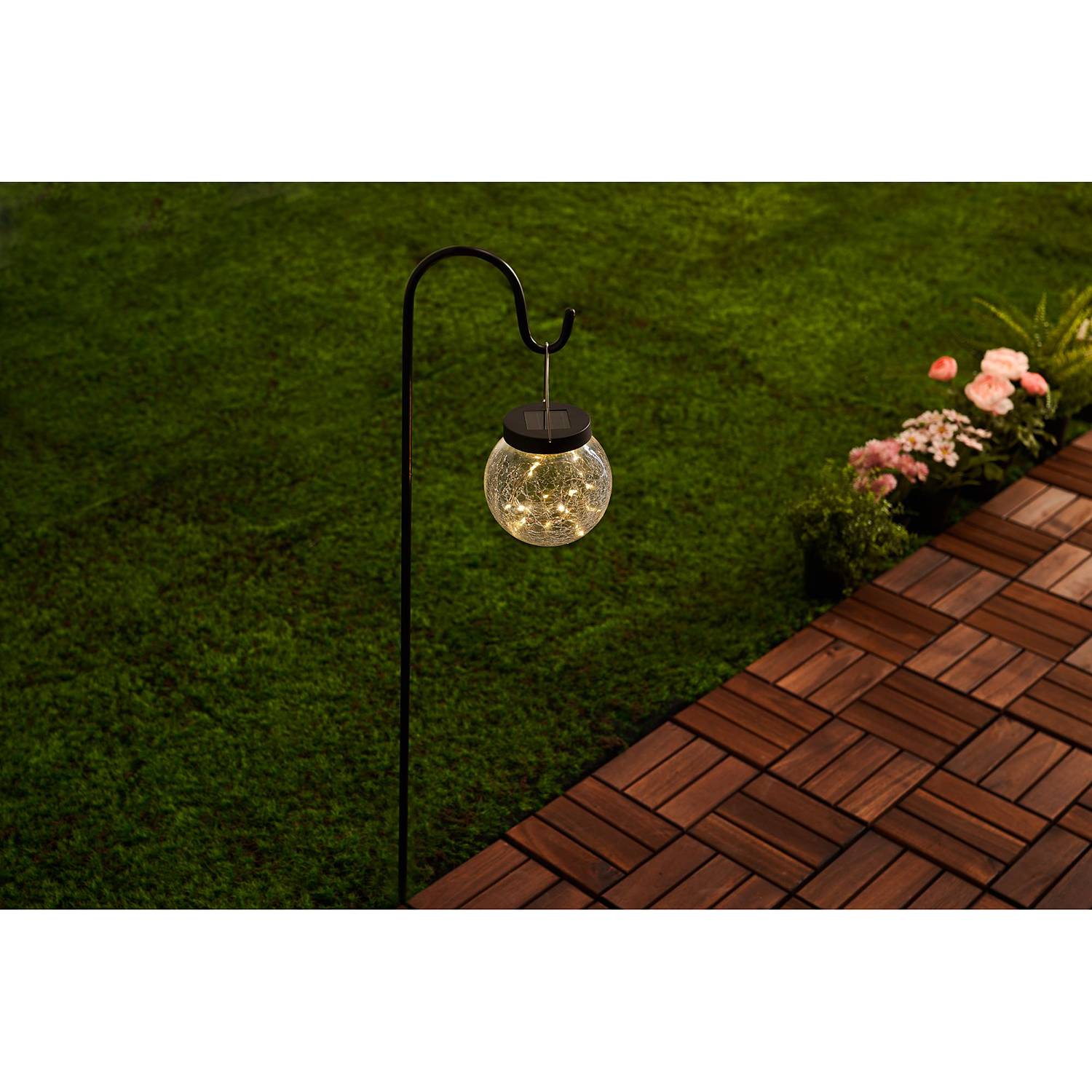 1-Flammig Sunshine Pearl Solar-Erdspieß Klarglas