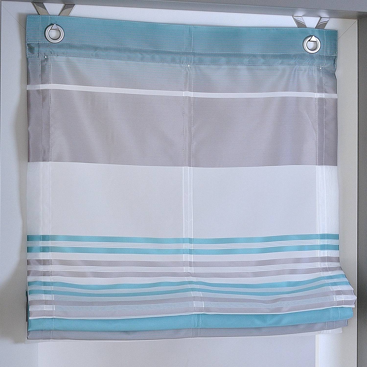 Raffrollo Jamaica Polyester Aqua 45 x 130 cm