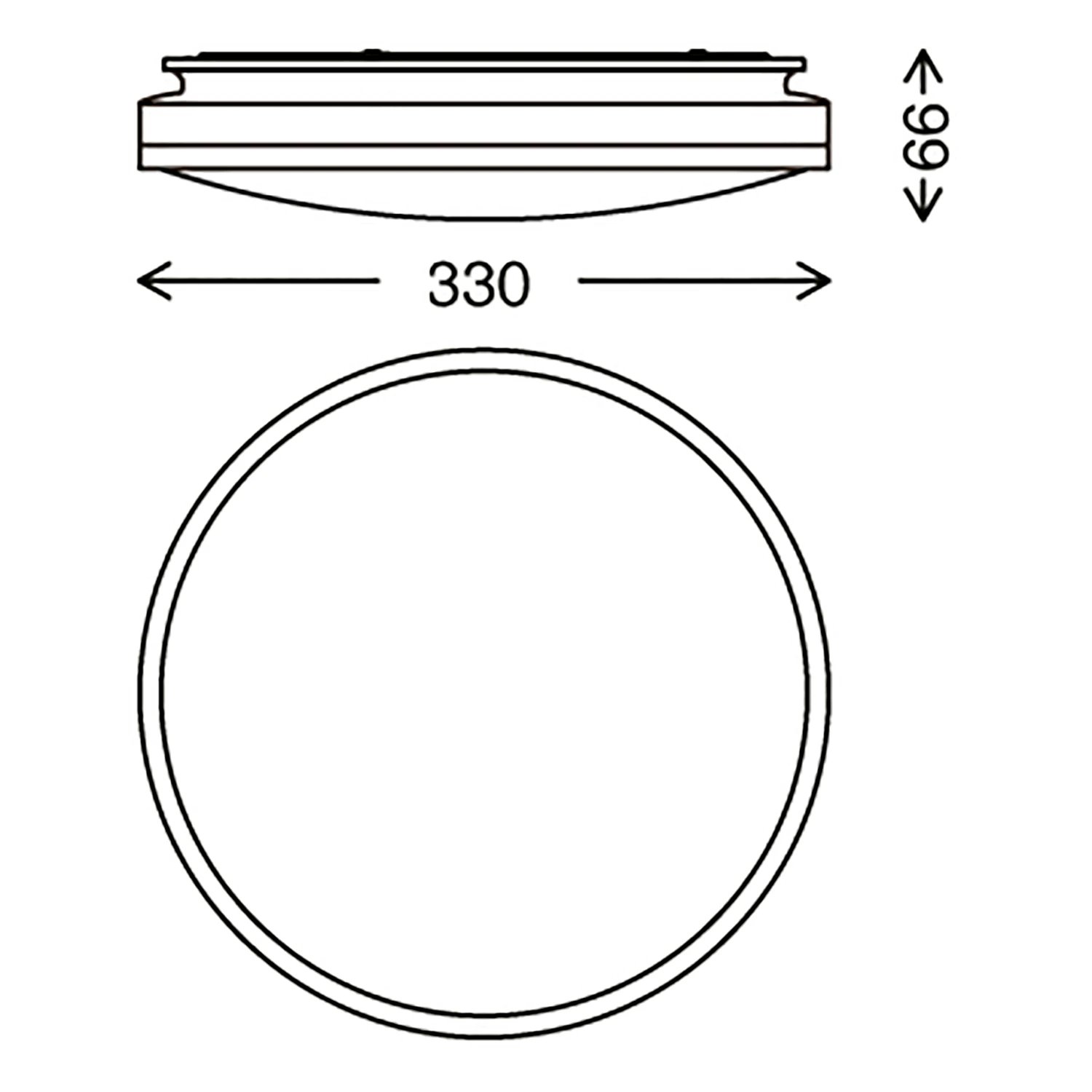 LED ceiling light 1-flame plastic white