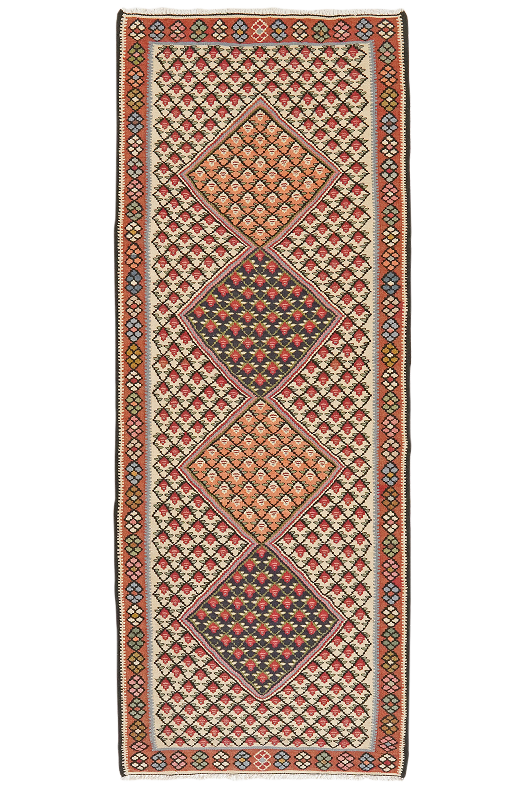 Kilim Senneh Teppich Braun