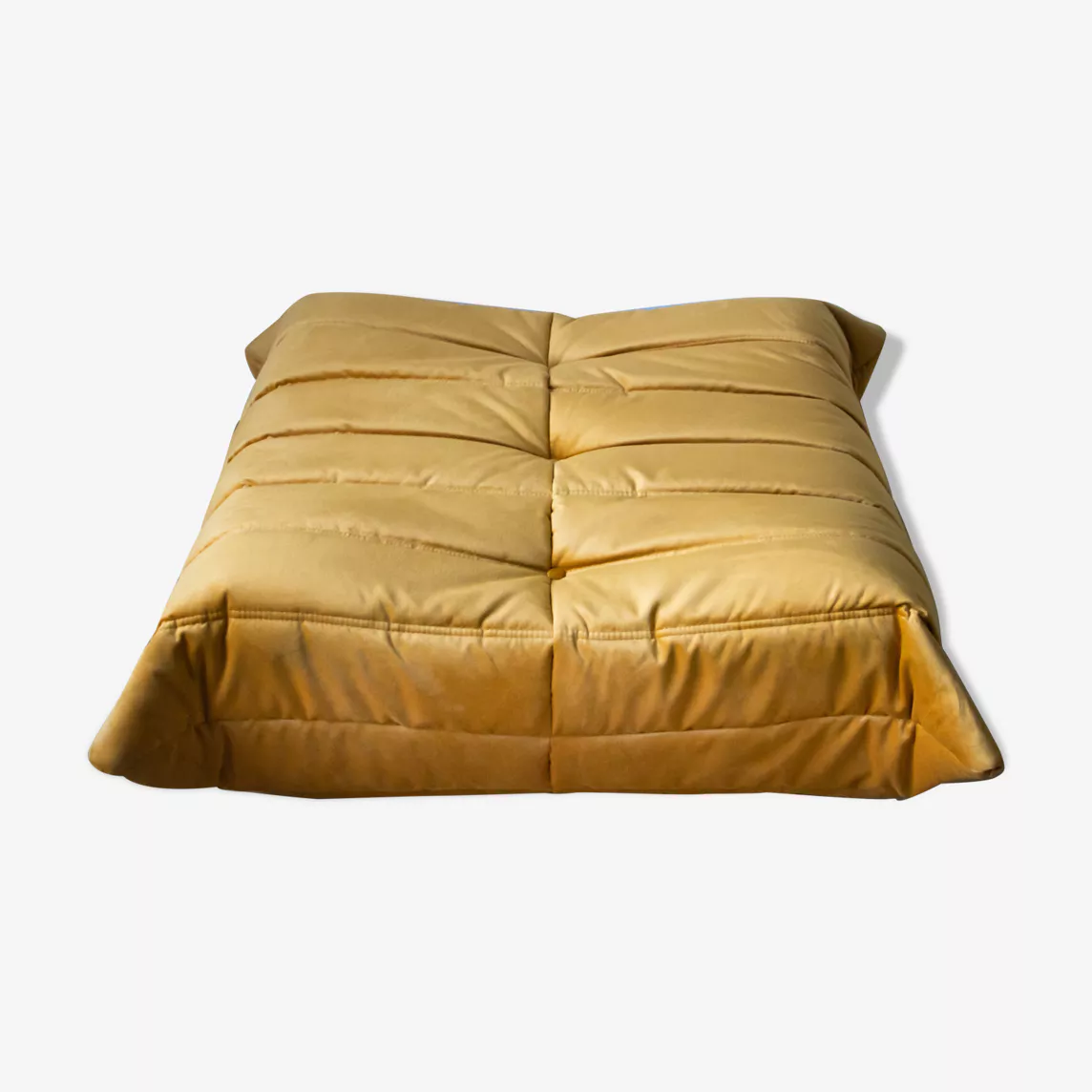 Togo Ottoman Velvet Gold Yellow