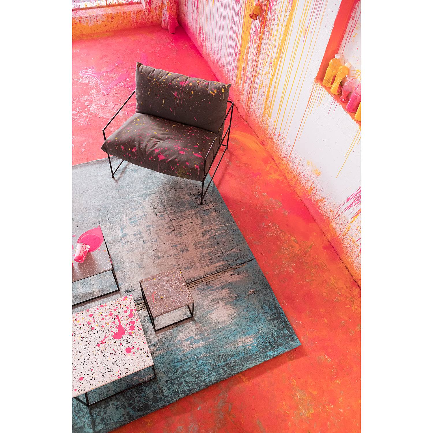 Abstract Kurzflorteppich Baumwolle Polyester 240 x 170 cm