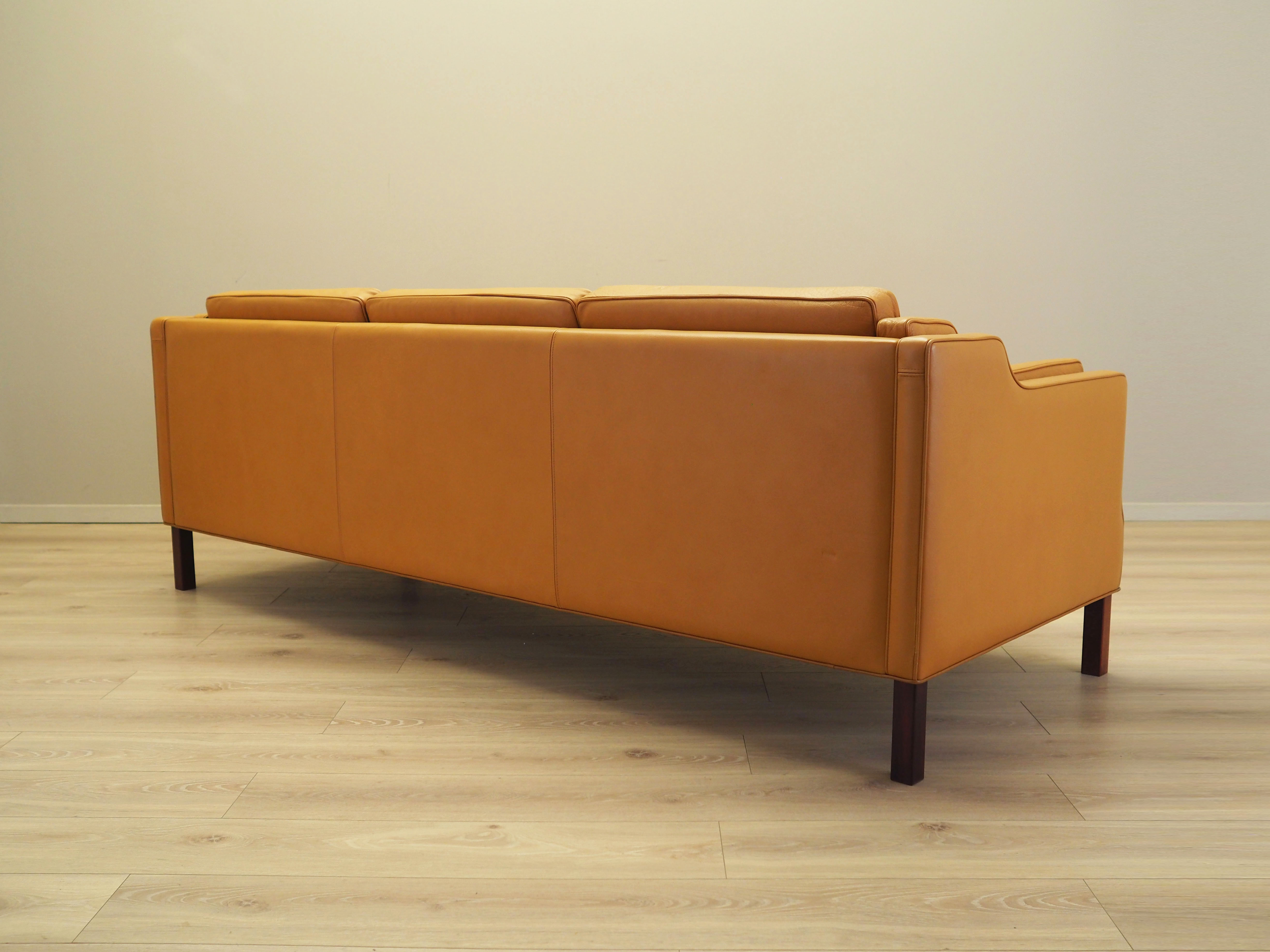 Sofa Leder Orange 1970er Jahre