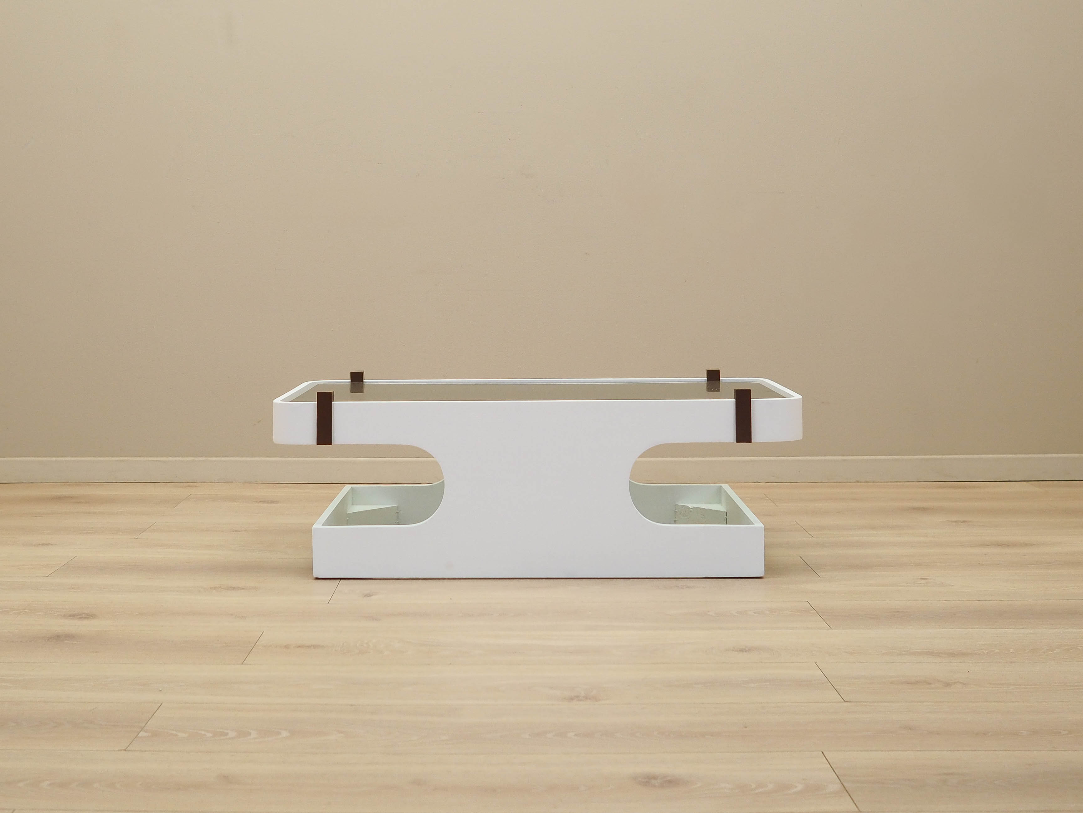 Kaffeetisch Glas Weiß 1970er Jahre