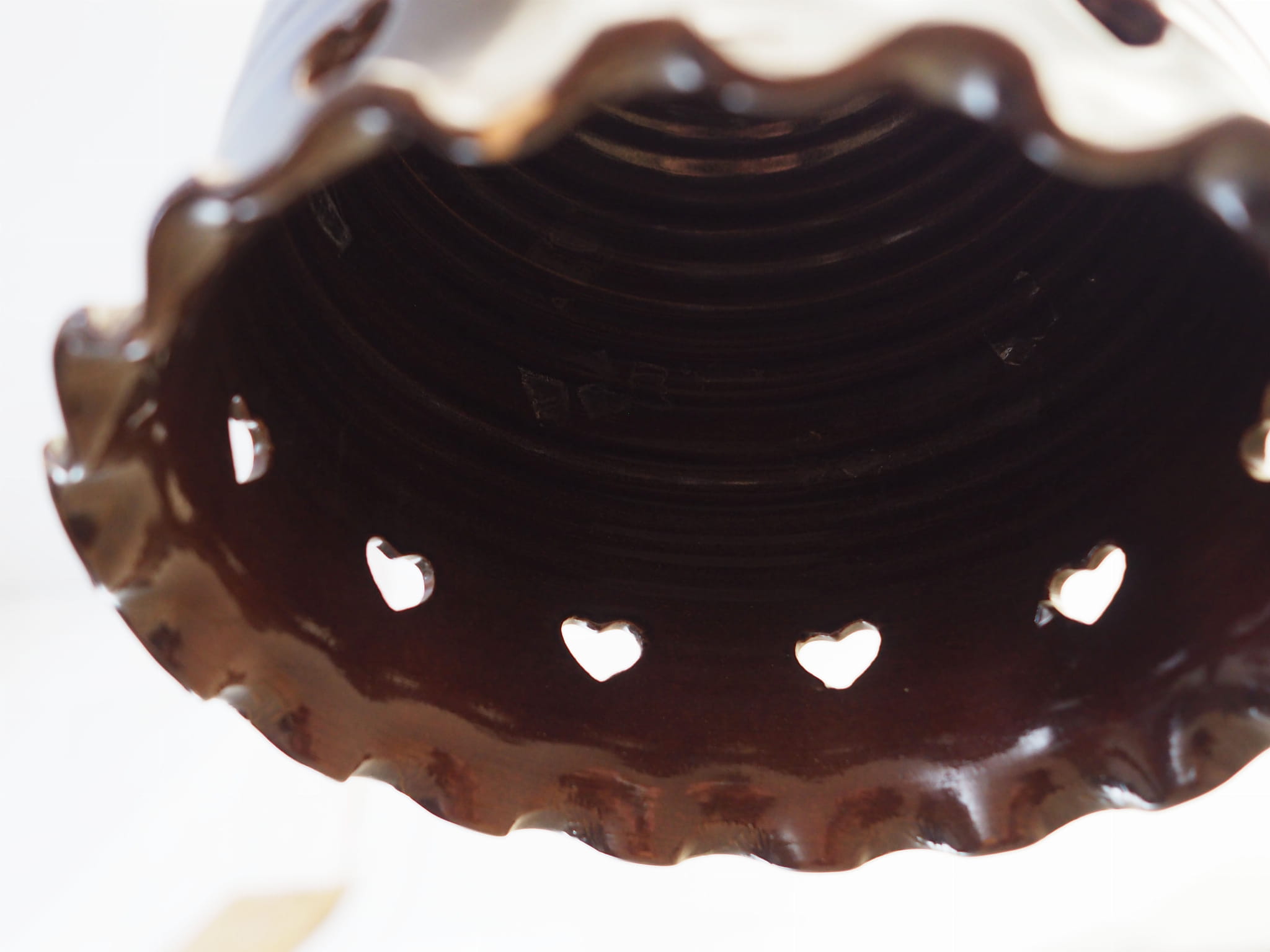 Vintage Pendant Lamp Ceramic Brown 1960s