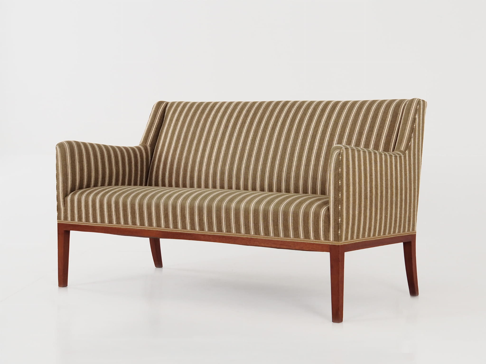Vintage Sofa Teakholz Textil Grün 1960er Jahre 
