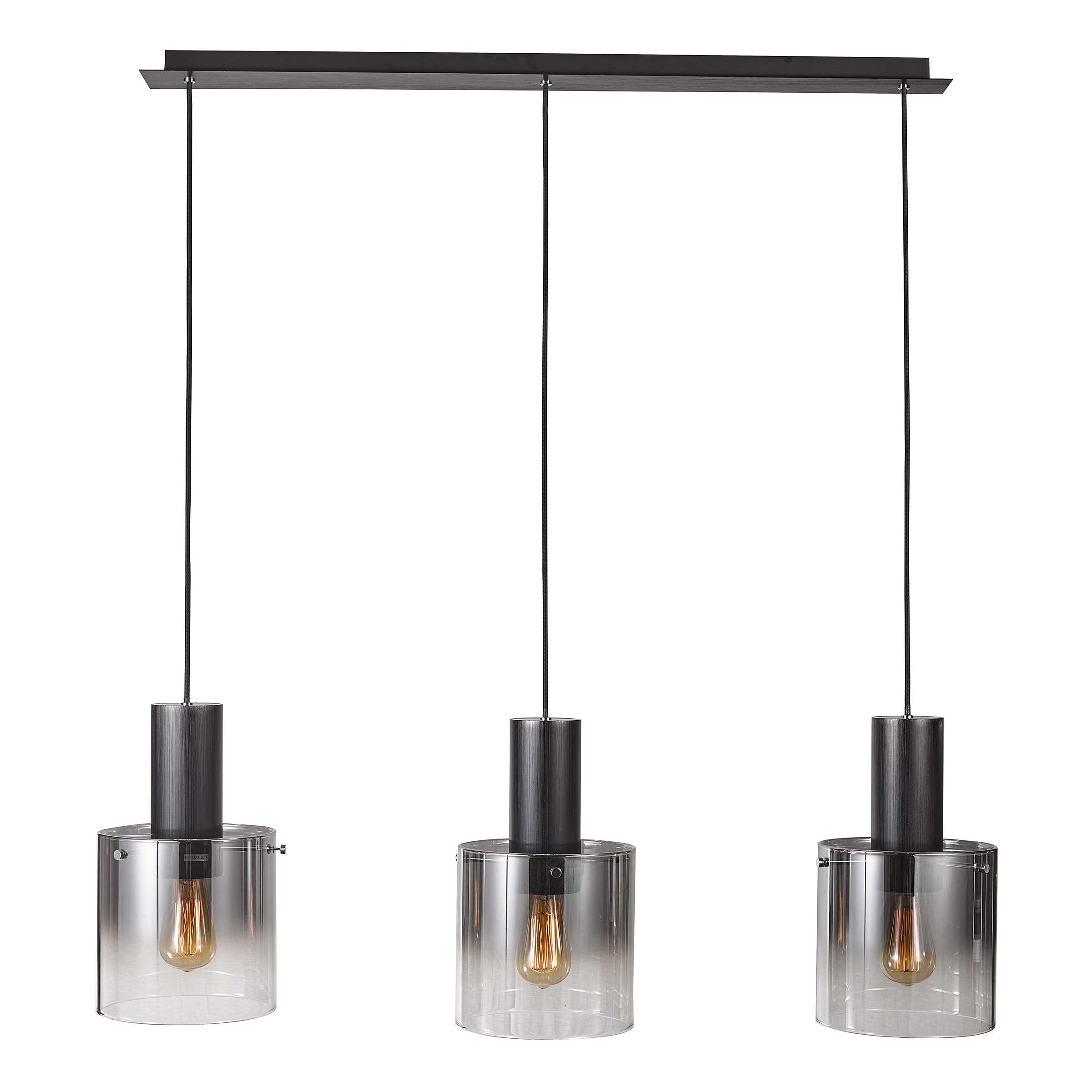 Alesund 3-flammige Pendelleuchte Aluminium Schwarz 