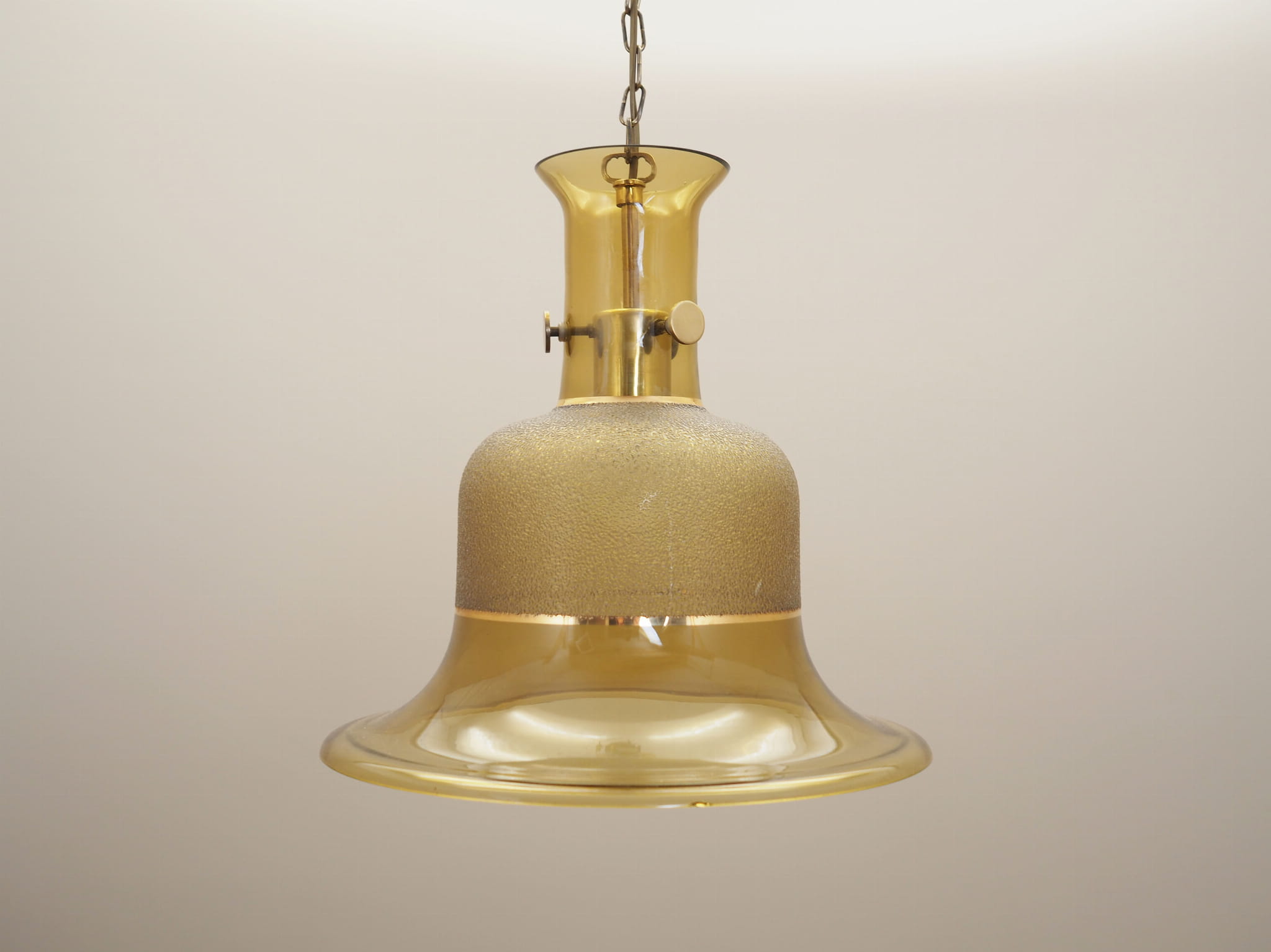 Pendant lamp glass metal gold 1960s
