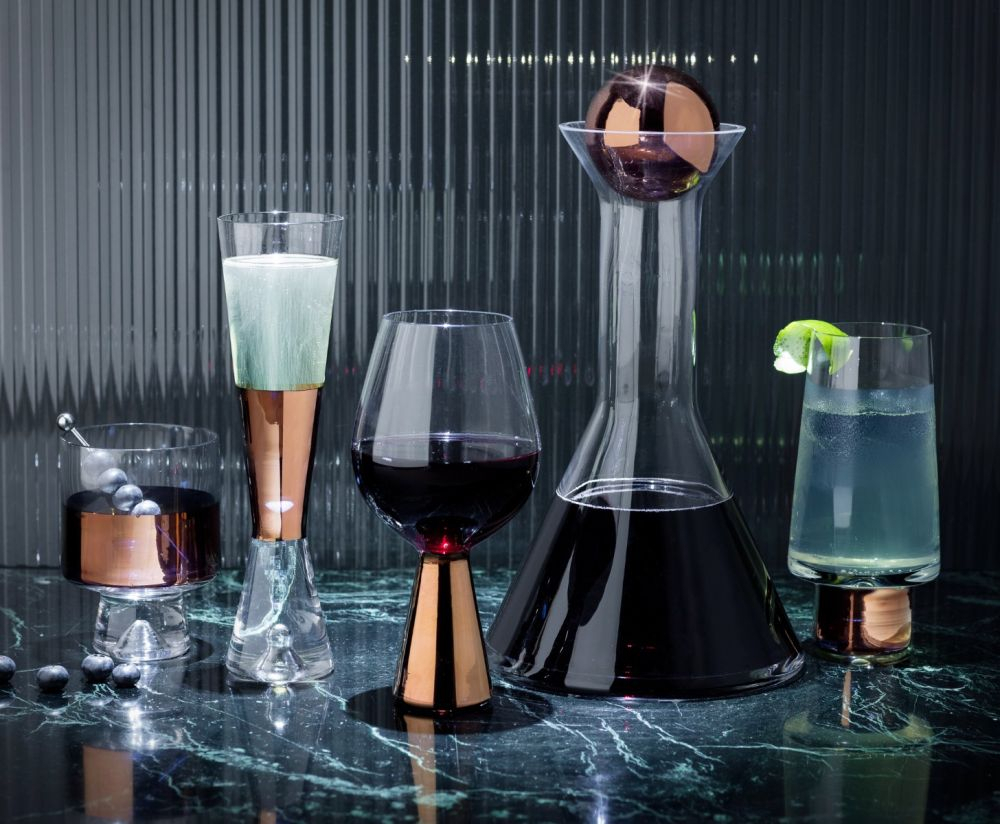 Tank Weingläser –Set Glas Bronze