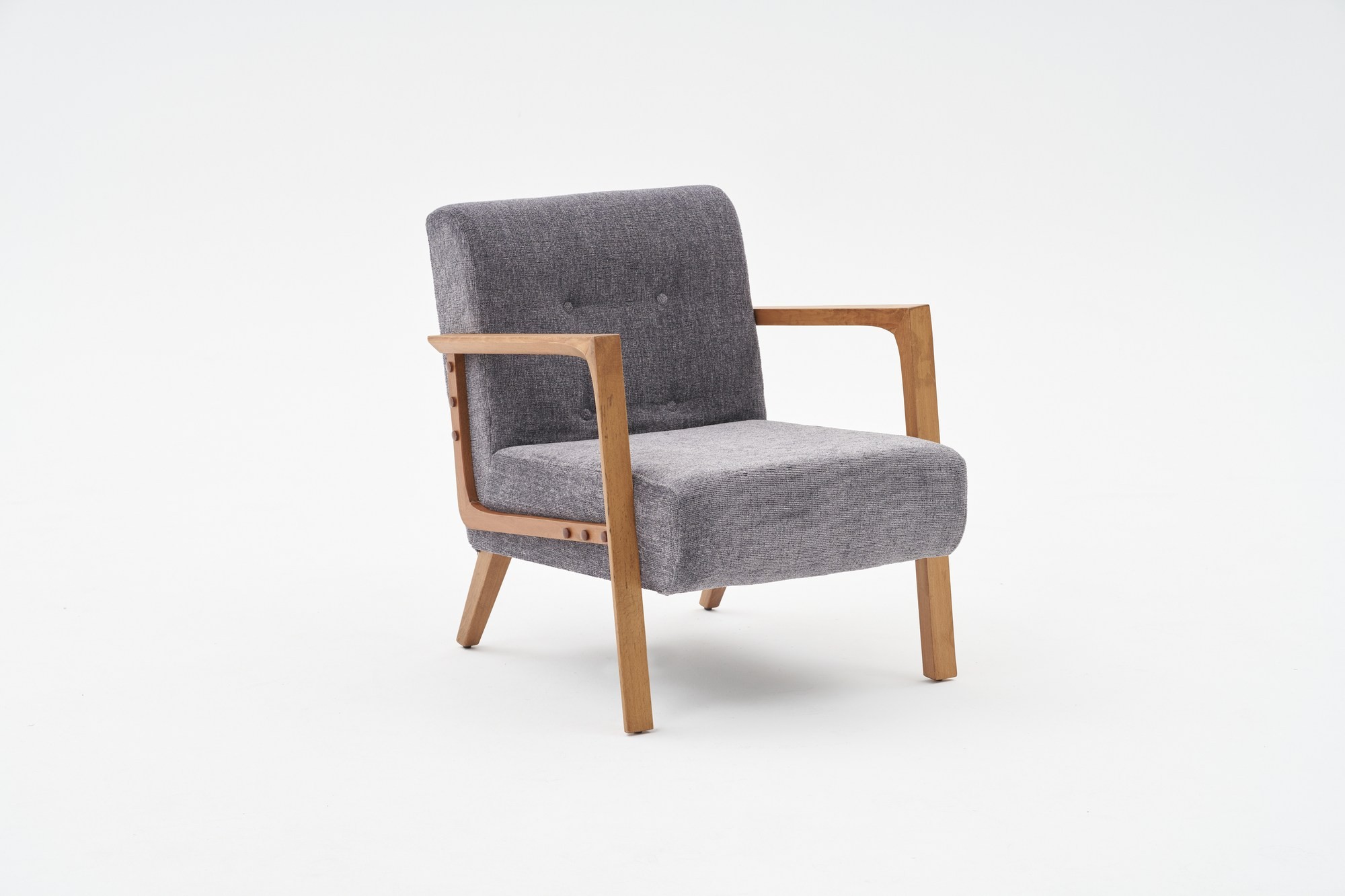 Kemer Sessel Holzfurnier Grau