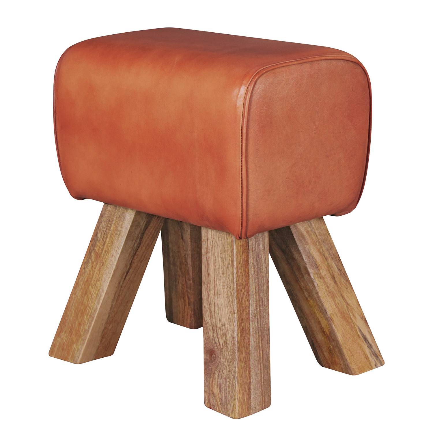 Vilas II Garderobenbank Echtleder Mangoholz