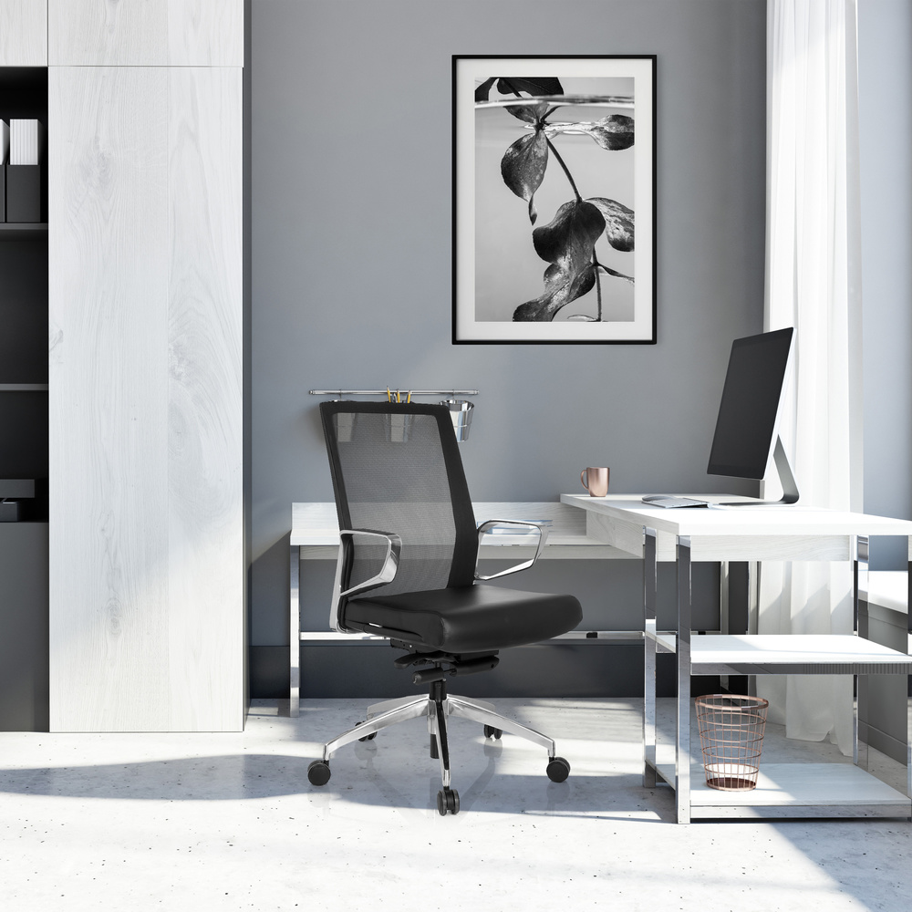 PROVIDER NET Swivel Office Chair with Casters Fabric Black