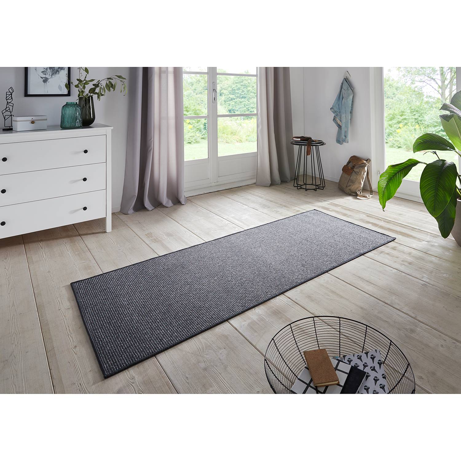 Bouclé Läufer Anthrazit 67 x 150 cm