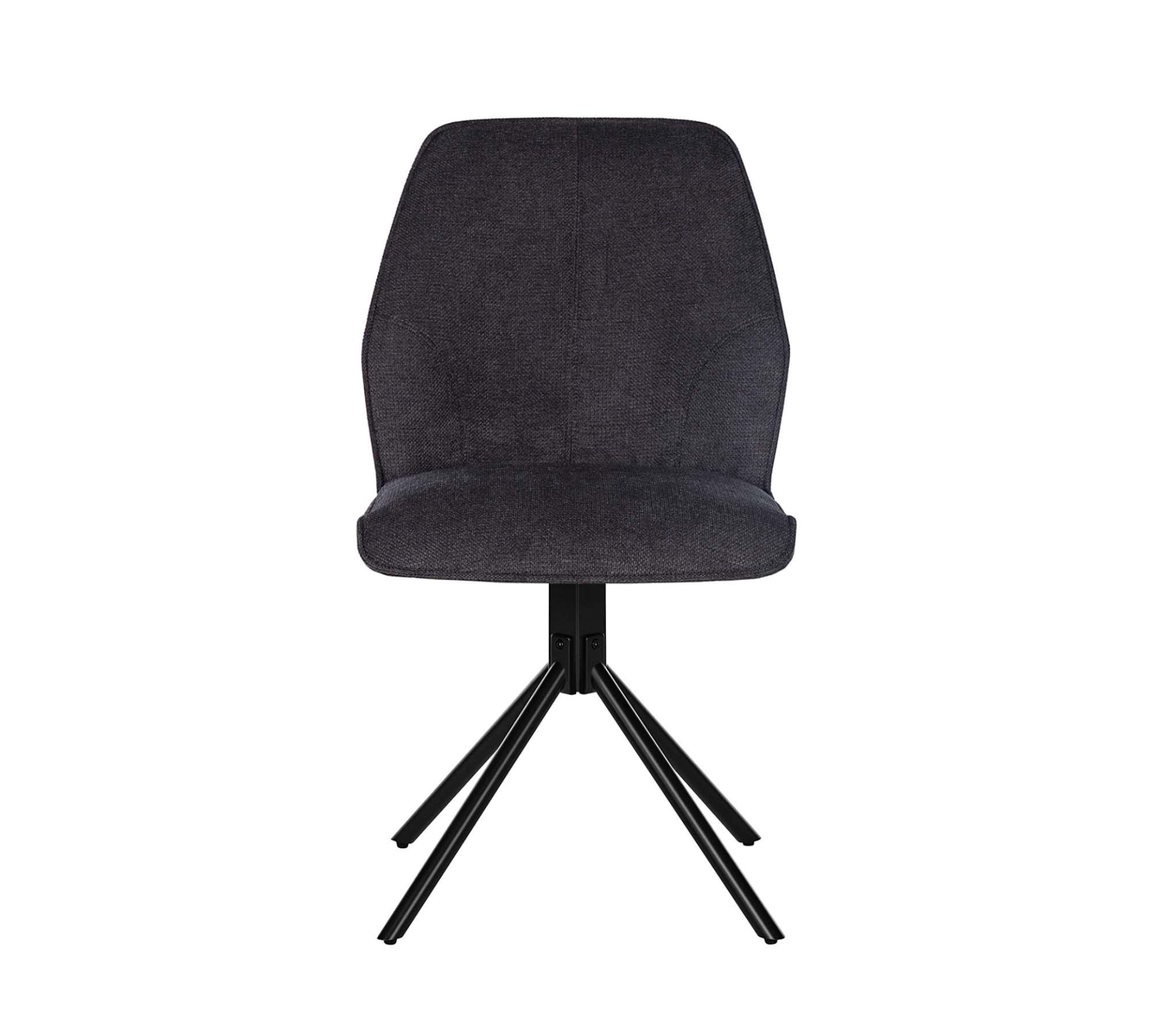 2x Dining chair iron fabric dark grey