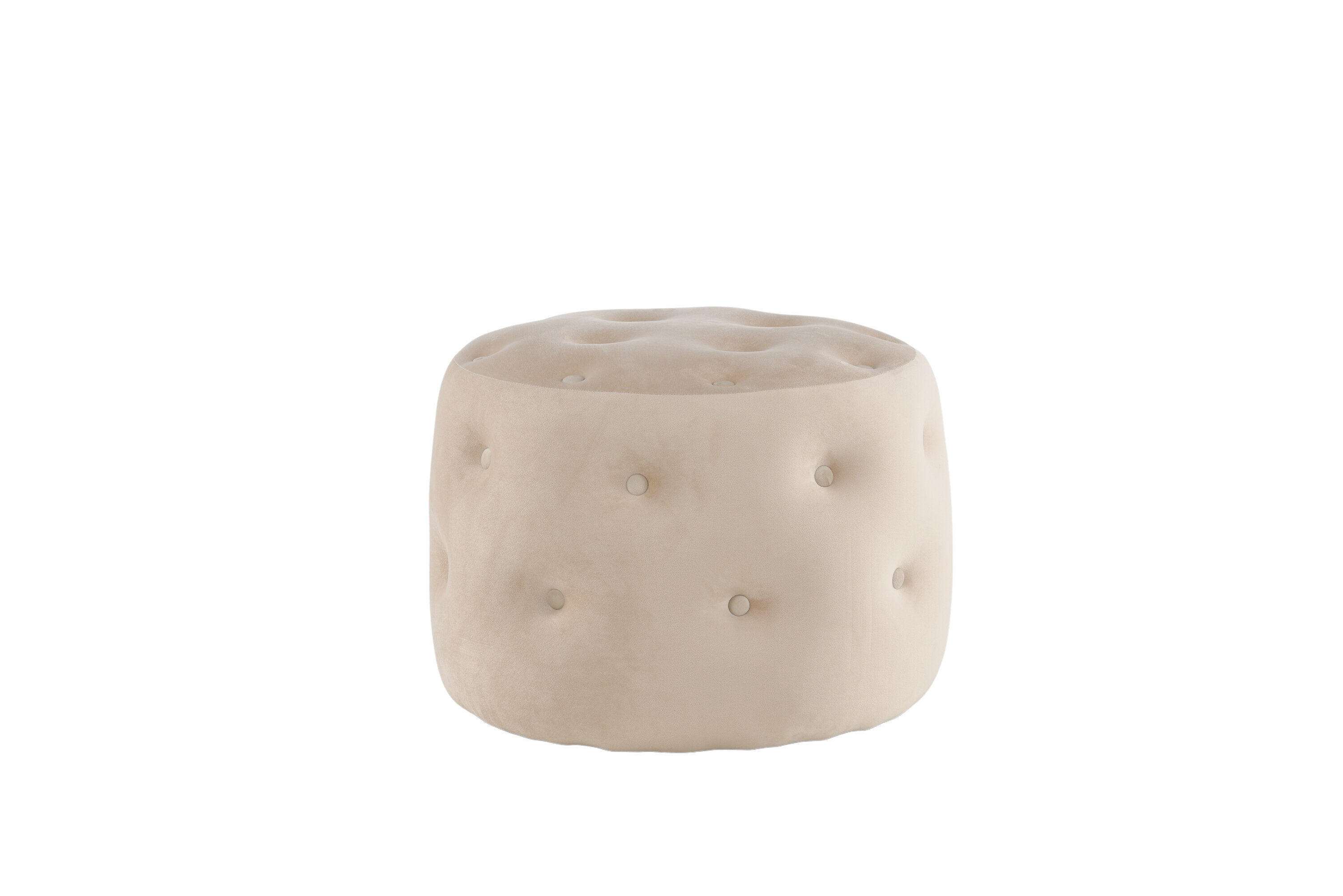 Benjamin Pouf Samt Beige Ø55cm